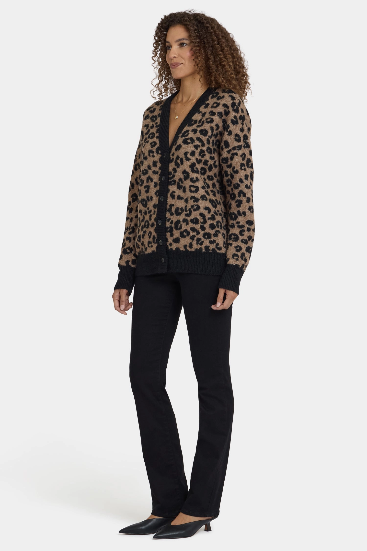 Sleek Wear Cheetah Cardigan - Black Combo