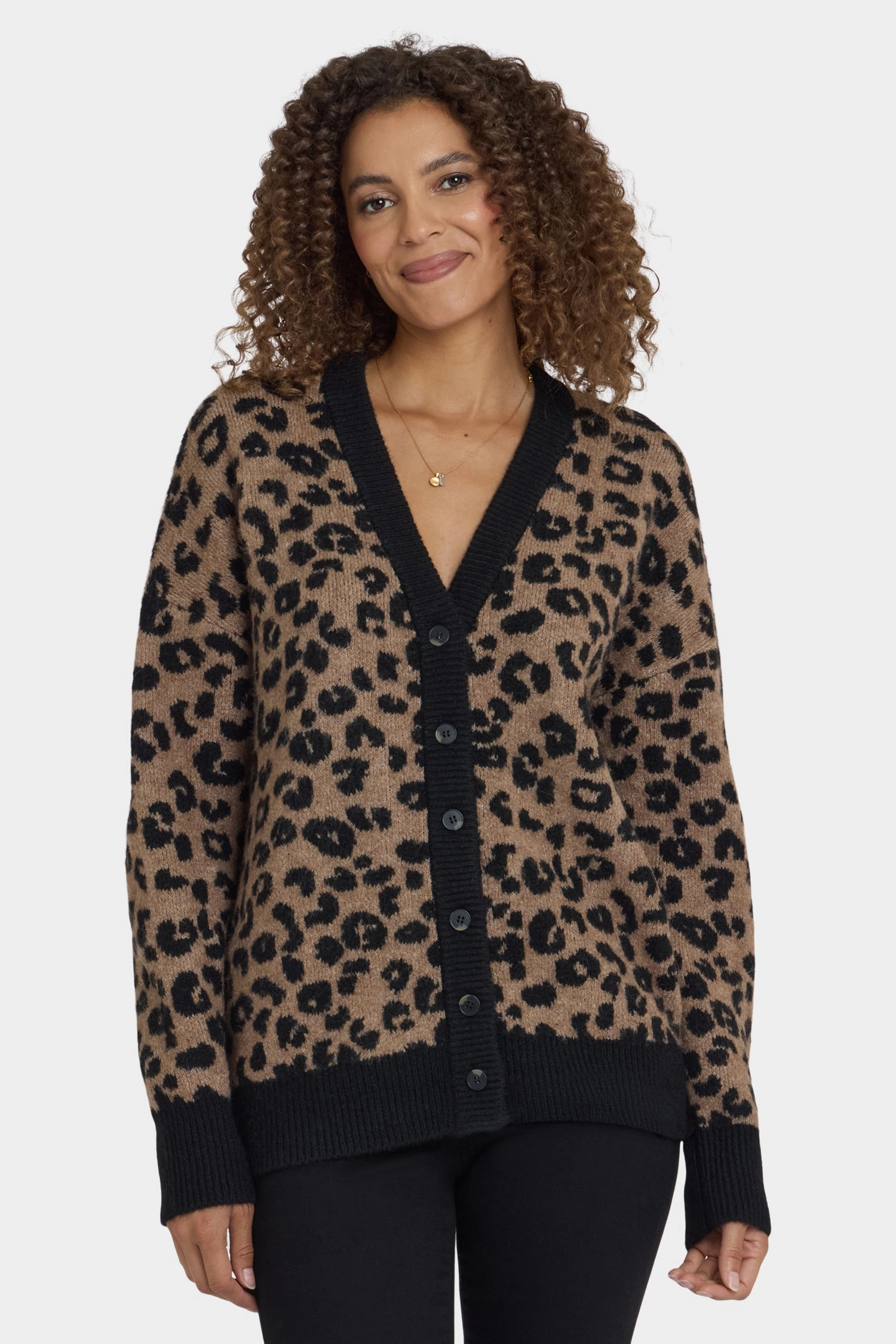 Chic Layering Cozy Flex Cheetah Cardigan - Black Combo
