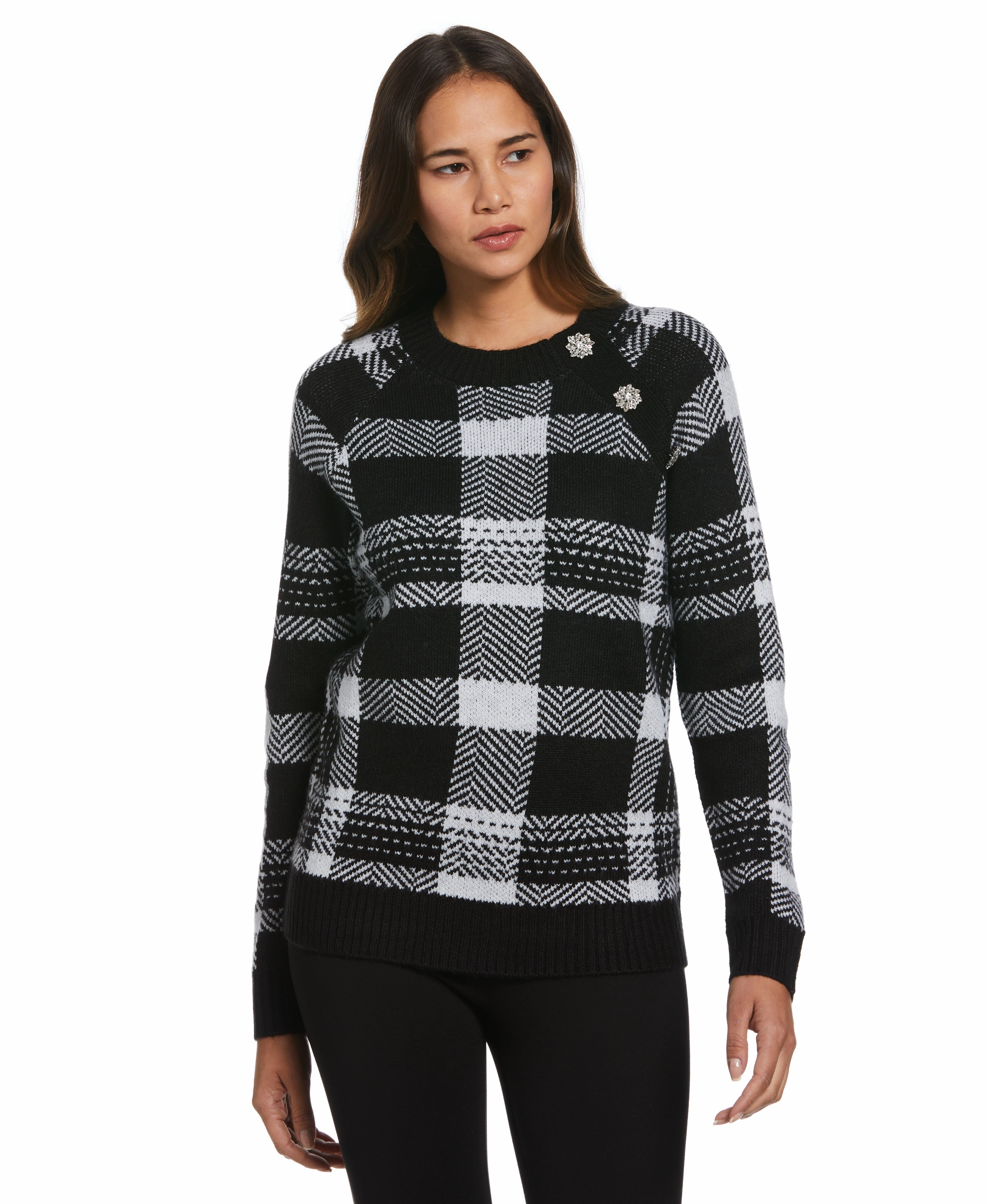 Cold Weather Knitwear Button Trim Sweater