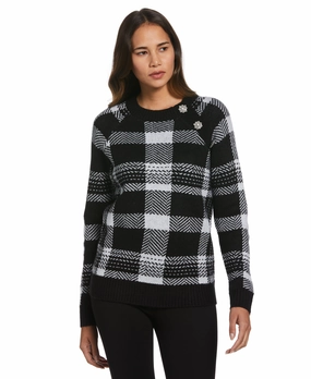 Button Trim Sweater Layering pieces Modern Knit