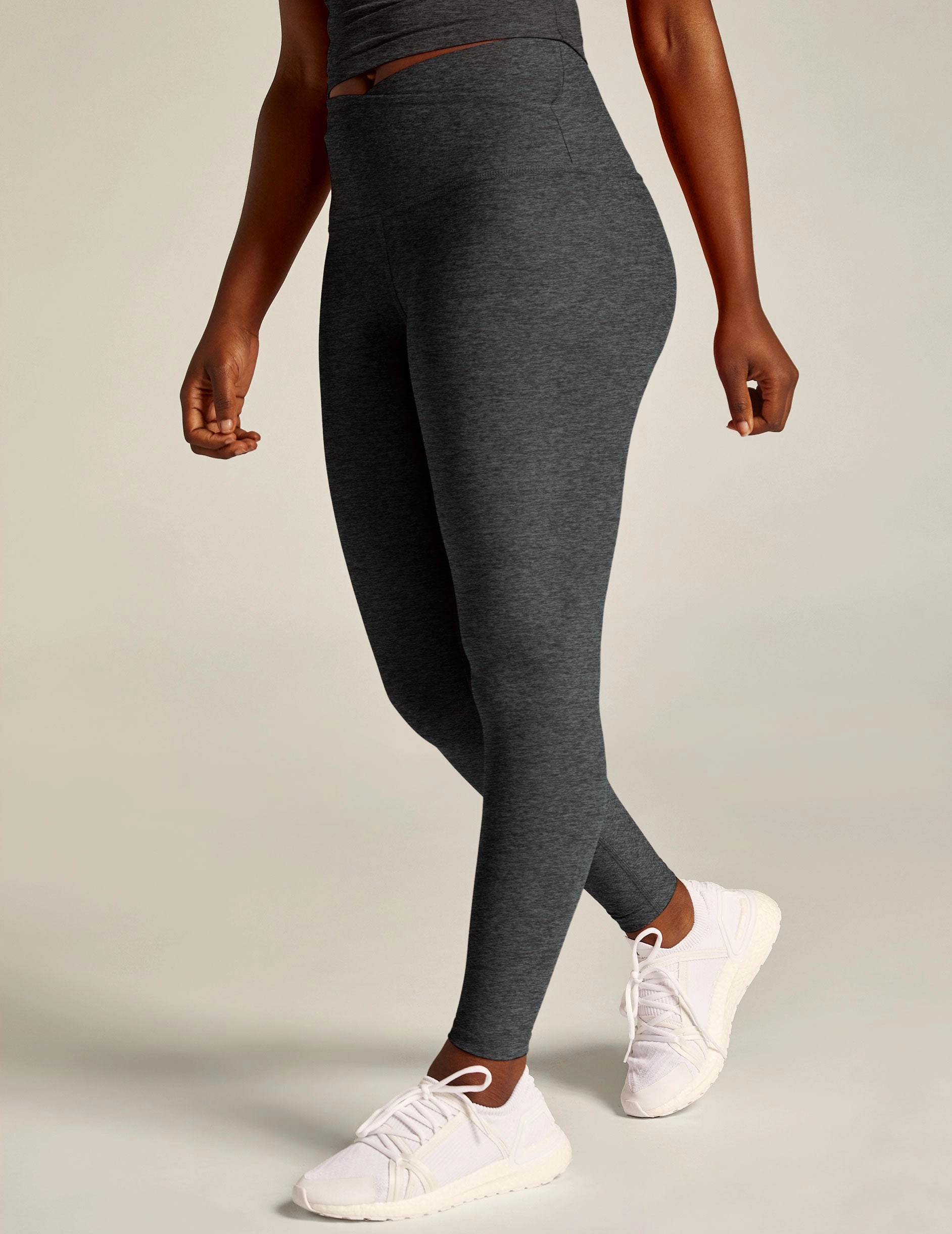 Comfort Seeker Soft Touch Spacedye At Your Leisure High Waisted Midi Legging