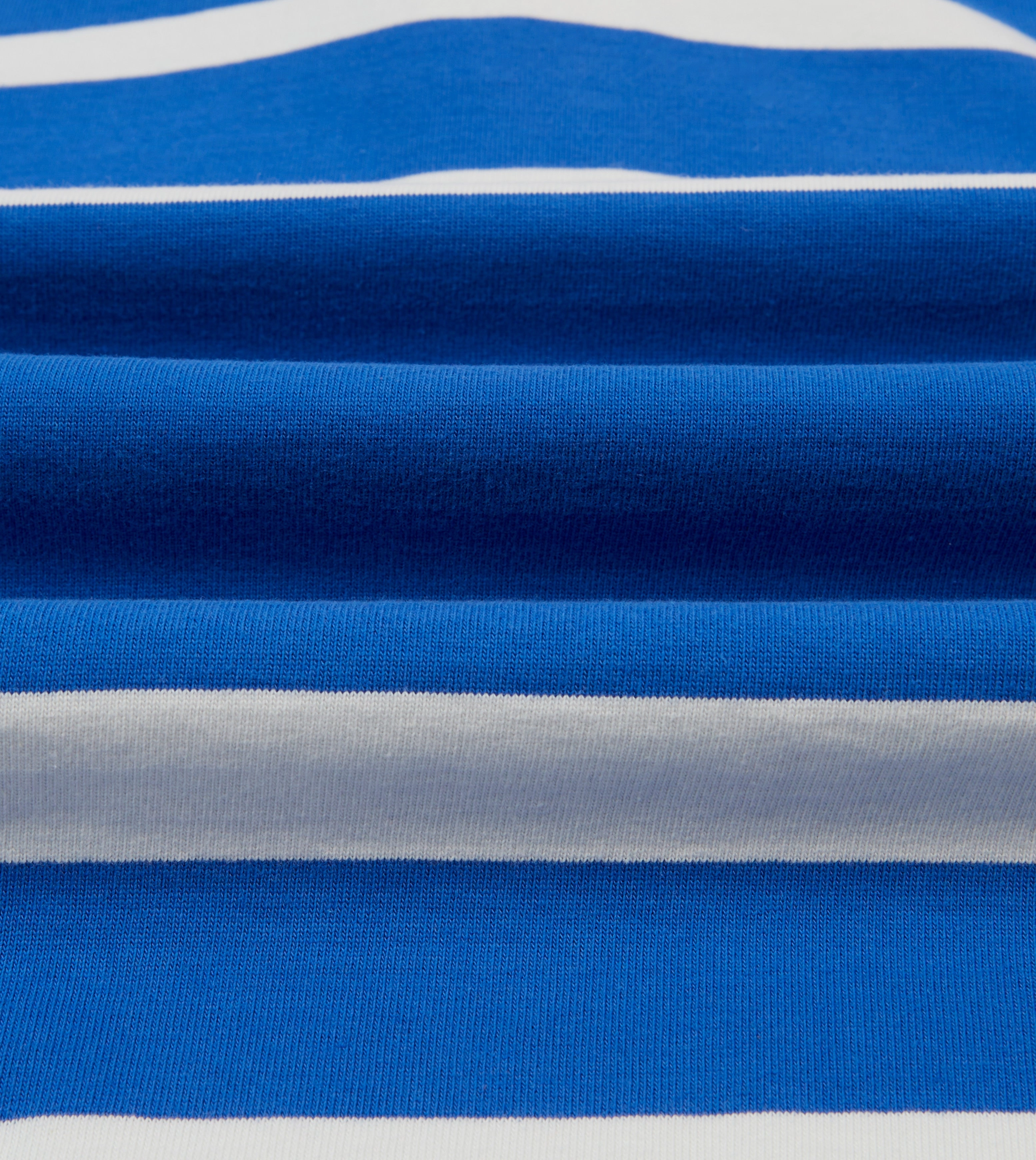 Casual Comfort High-End Finish Blue and White Dual Stripe Cotton Rugby Shirt