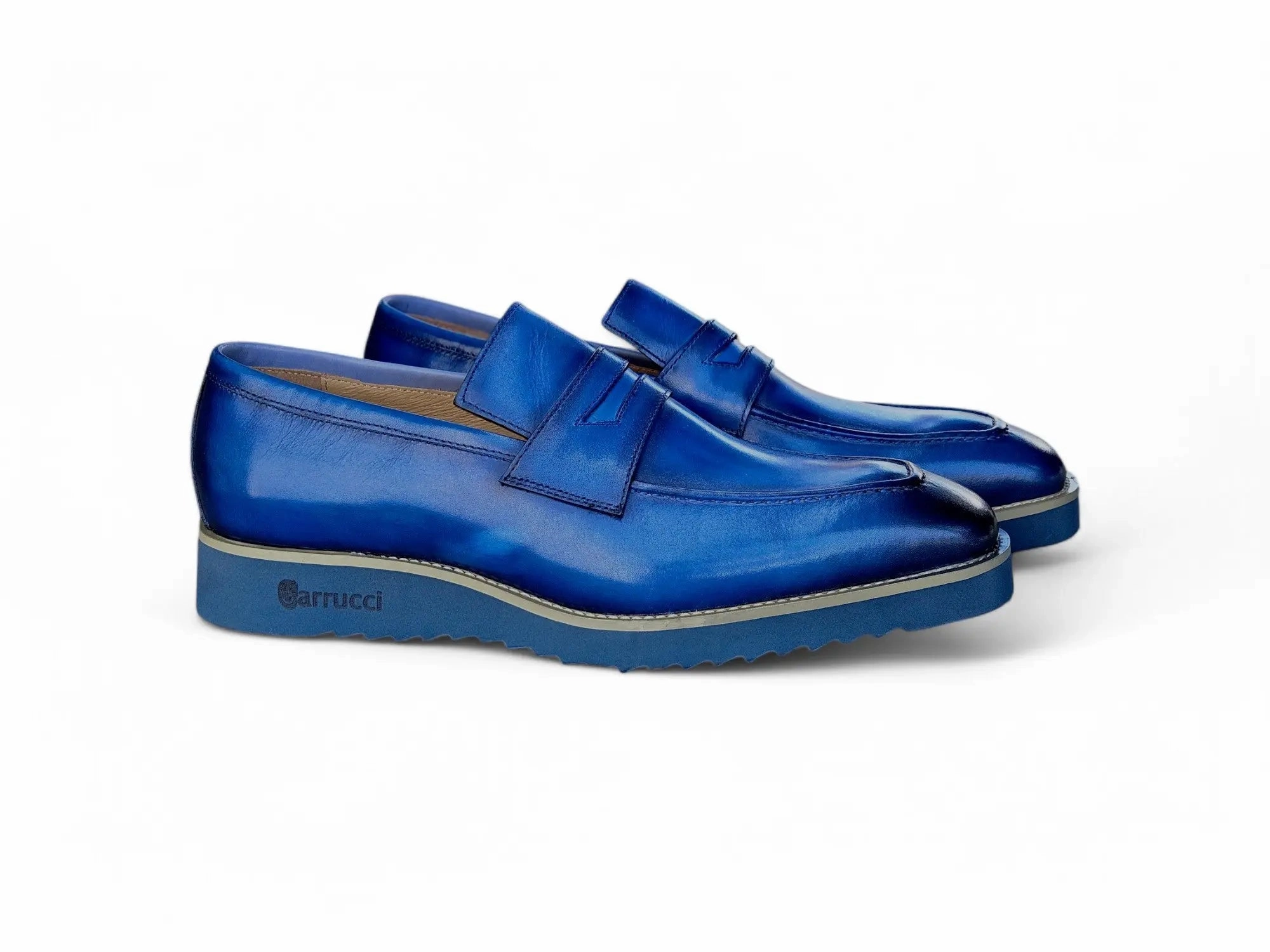 Chic Patina Burnished Penny Loafer Stylish Slip-on Shoes