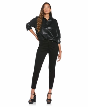 Vegan Leather Popover Top Eco Friendly Yarn Blend