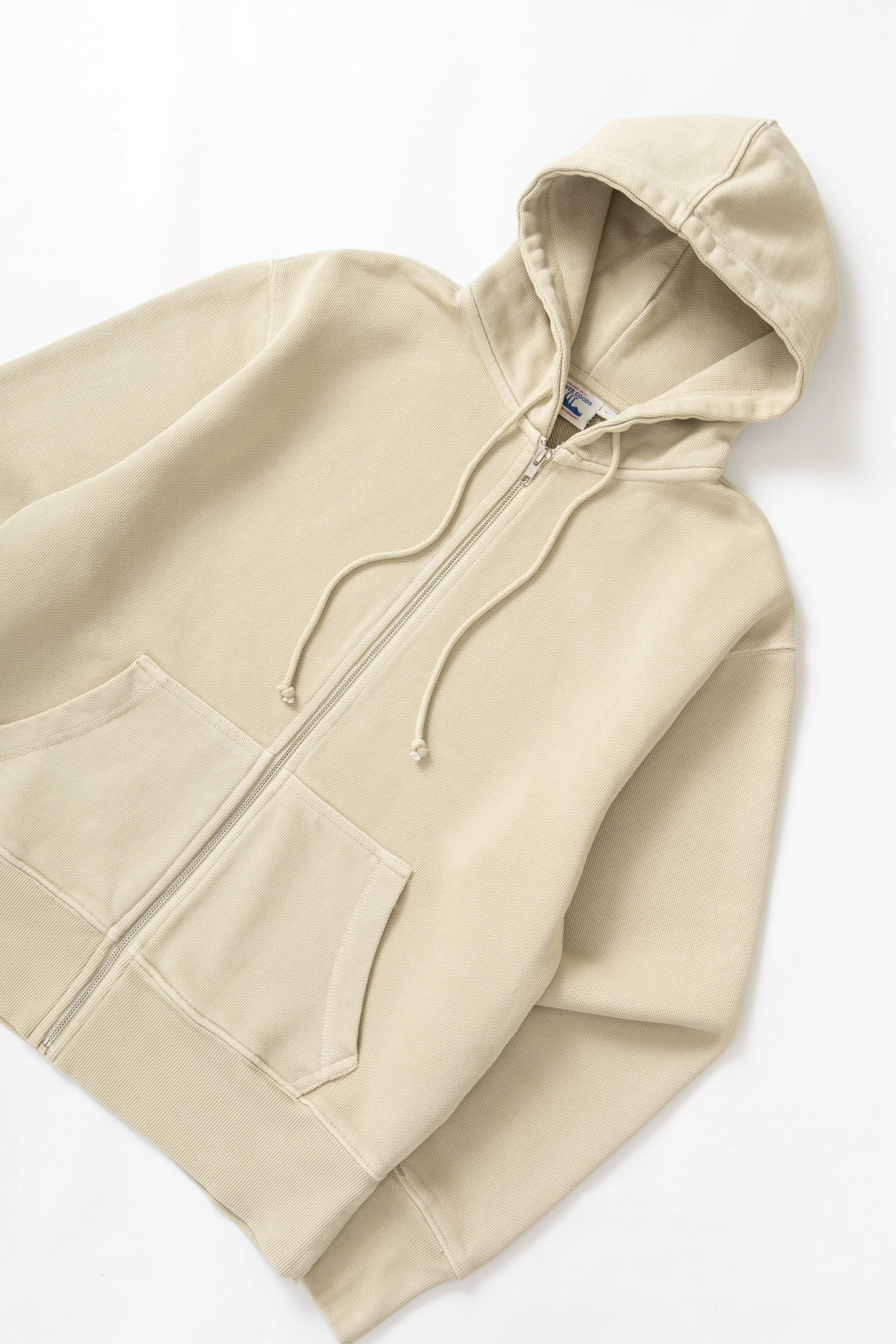 Knit texture Power Goods - Loopback Zip Hoodie - Bone