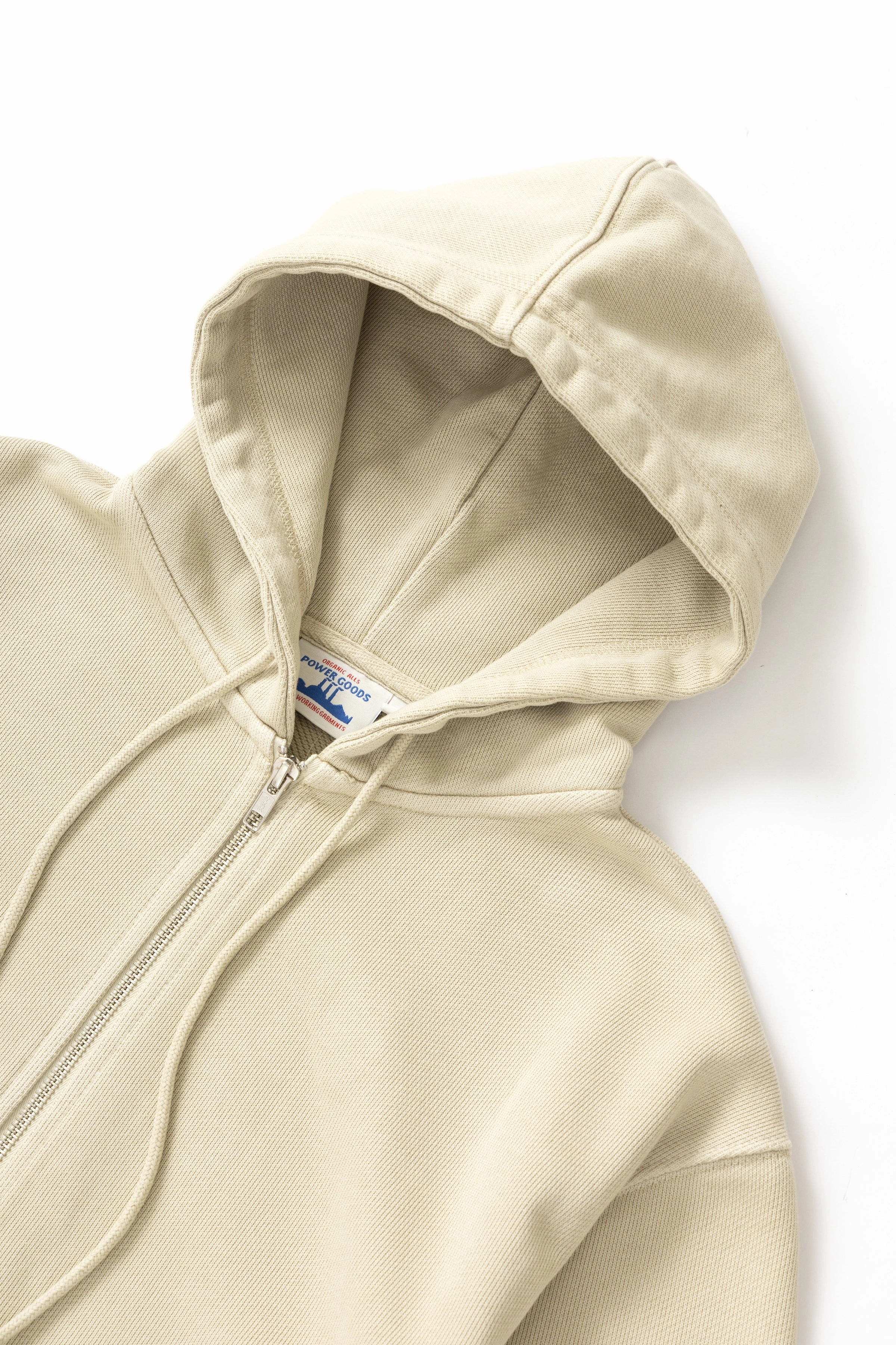 Power Goods - Loopback Zip Hoodie - Bone Cozy Midweight Fabric Winter Day Comfort