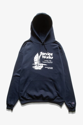 Service Works - Sail Away Hoodie - Navy Light Stretch Wear