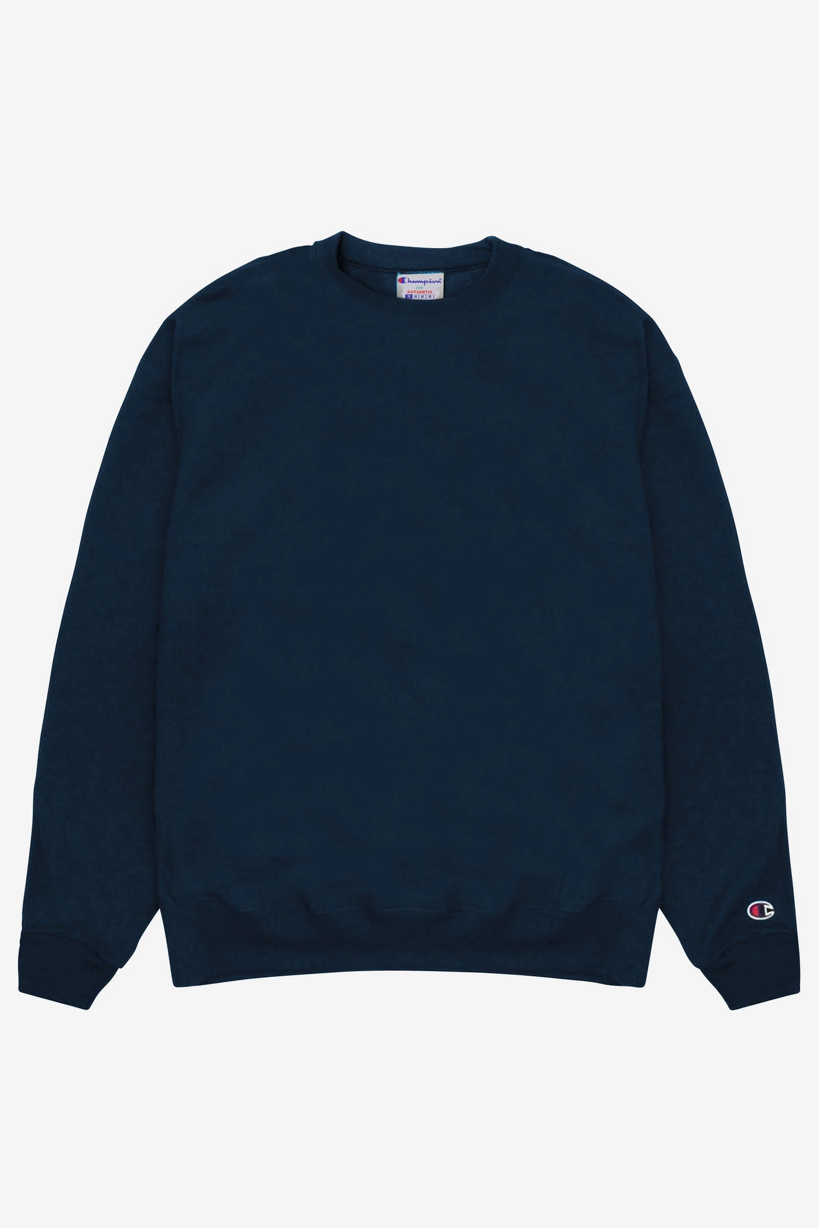 Champion - 9oz Crewneck - Navy Stretchable Fabric Breathable Textured Fabric