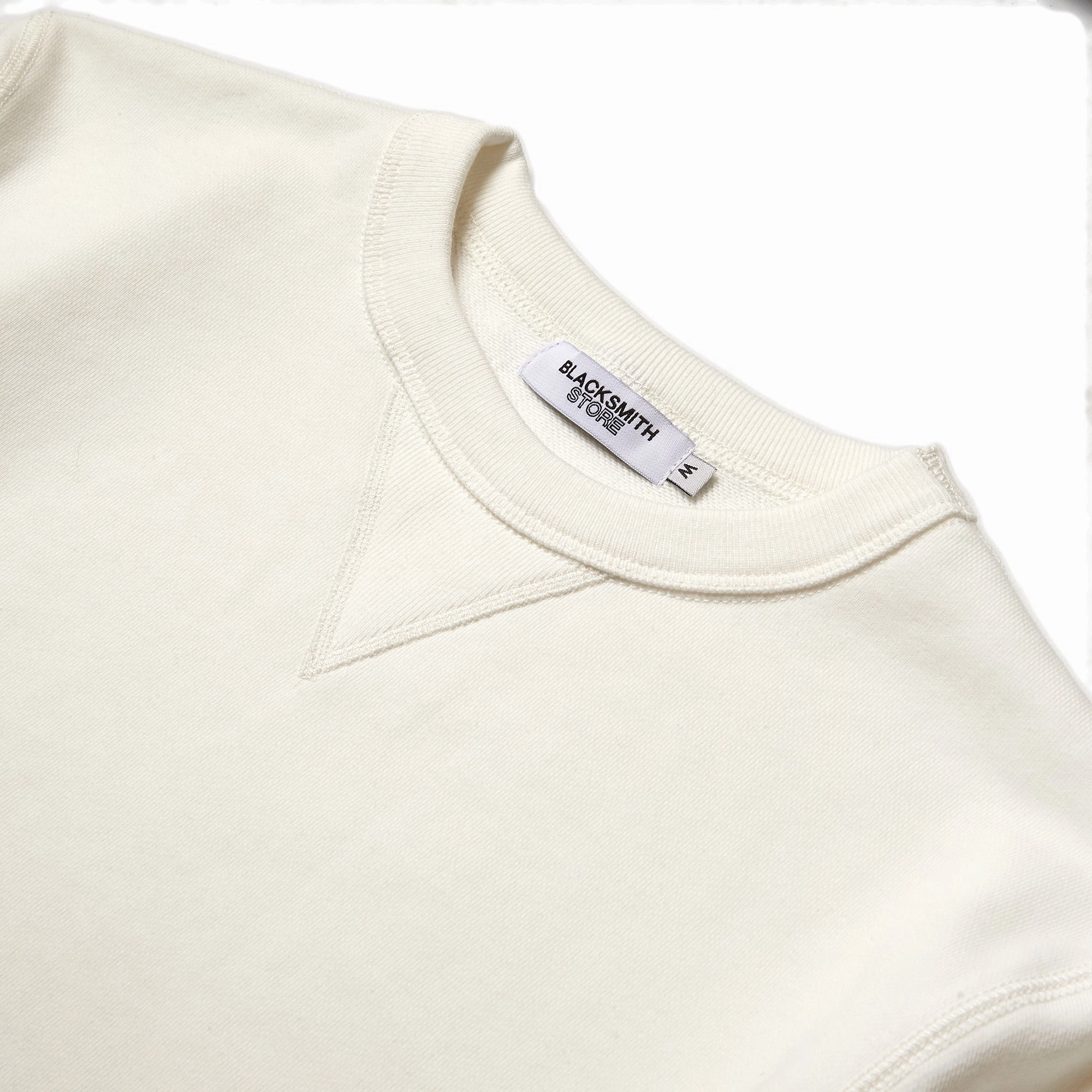 Blacksmith - Loopback Everyday Crewneck - Ivory Breathable Knit Wear