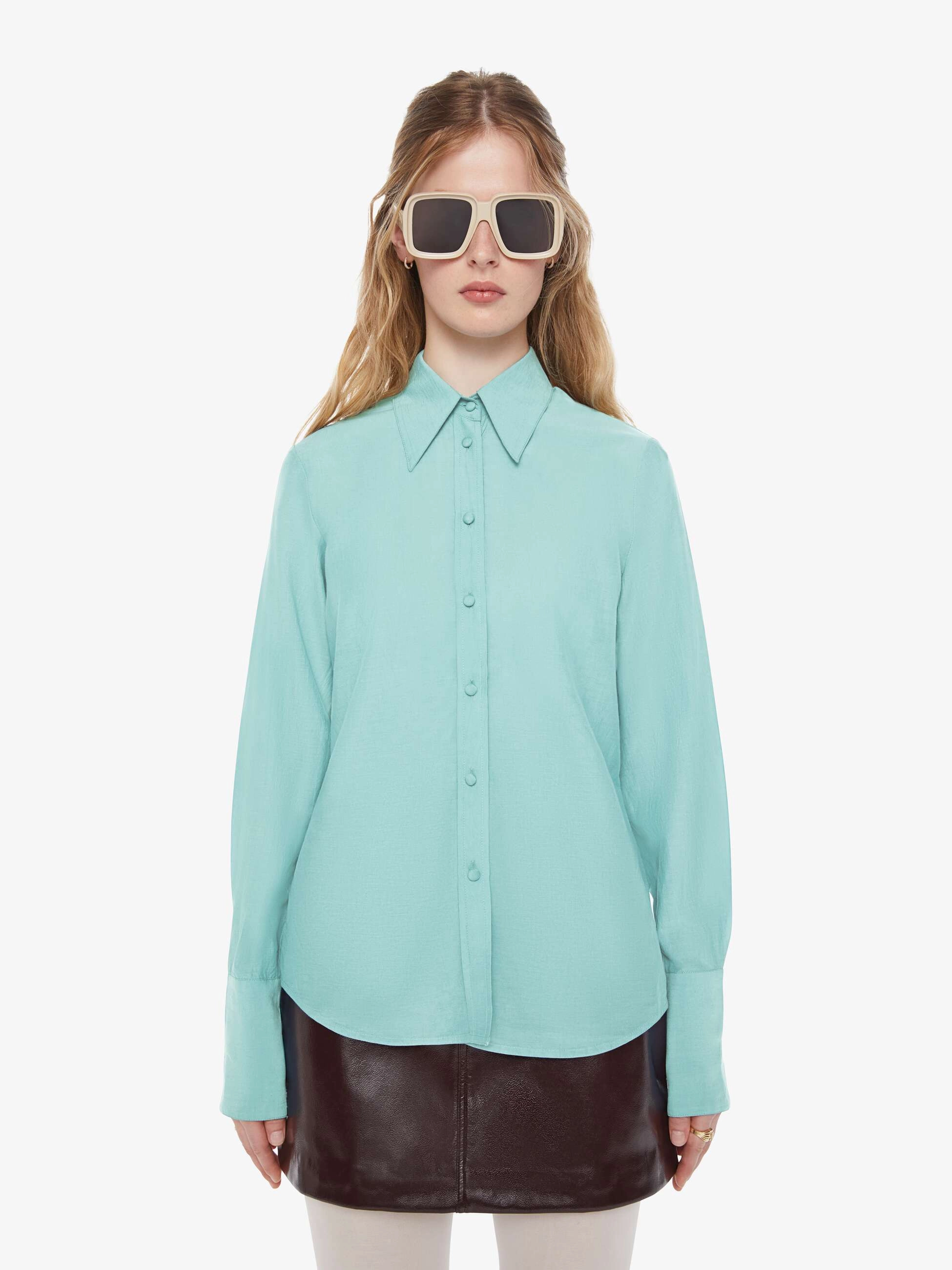 Casual Day Smooth Cotton Blend Chloe Fineman x MOTHER The Mayday - Fly Me Out Larkspur