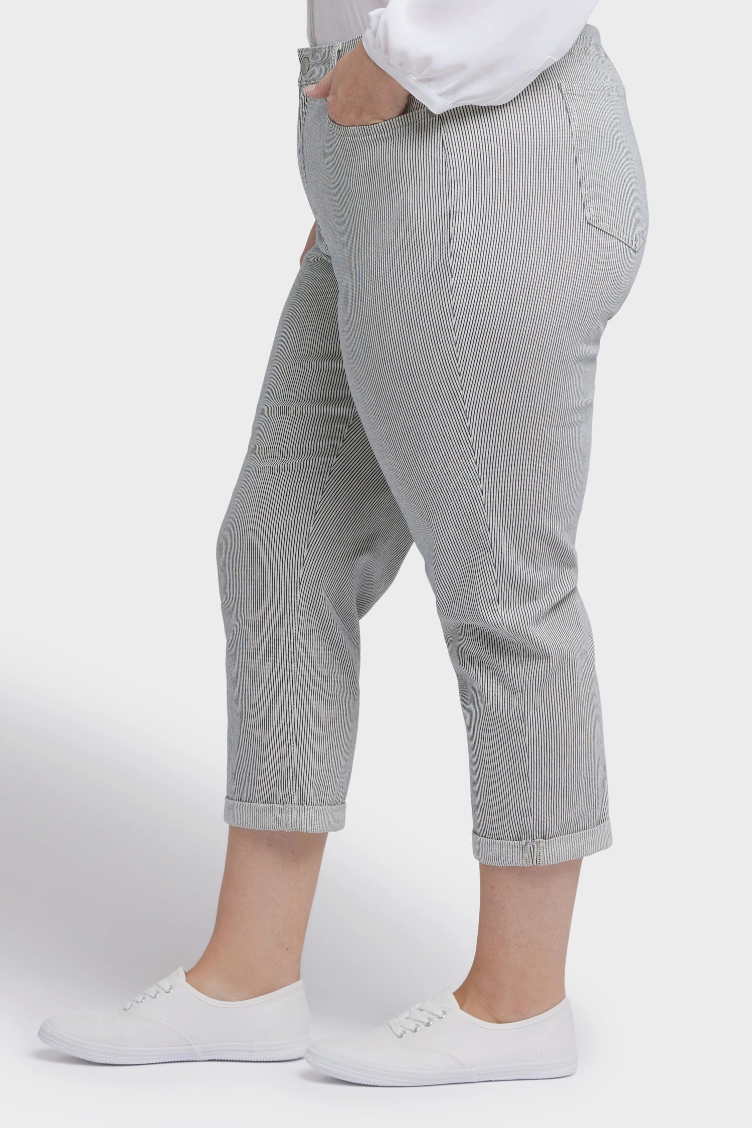 Chloe Skinny Capri Jeans In Plus Size - Luarca Stripe Everyday Comfort