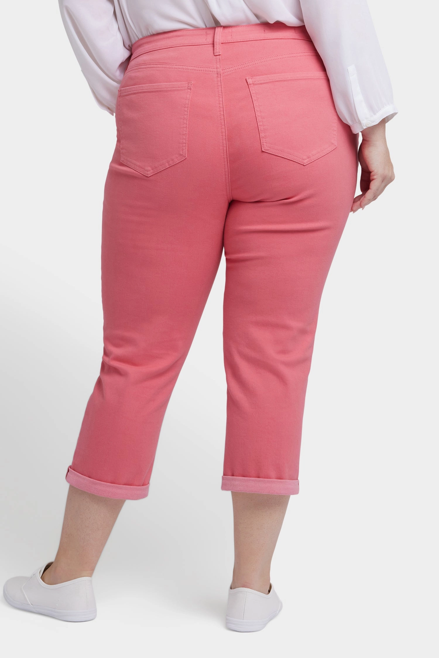 Always Stylish Day Wear Chloe Skinny Capri Jeans In Plus Size - Spiced Coral