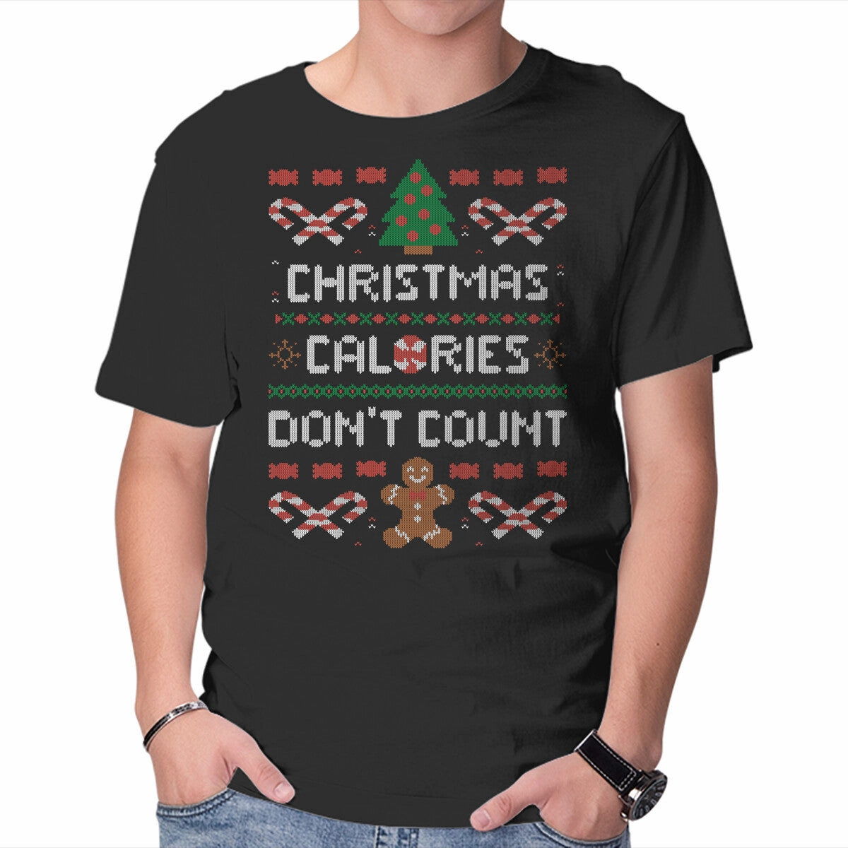 Water Based Ink Print Christmas Calories Don't Count