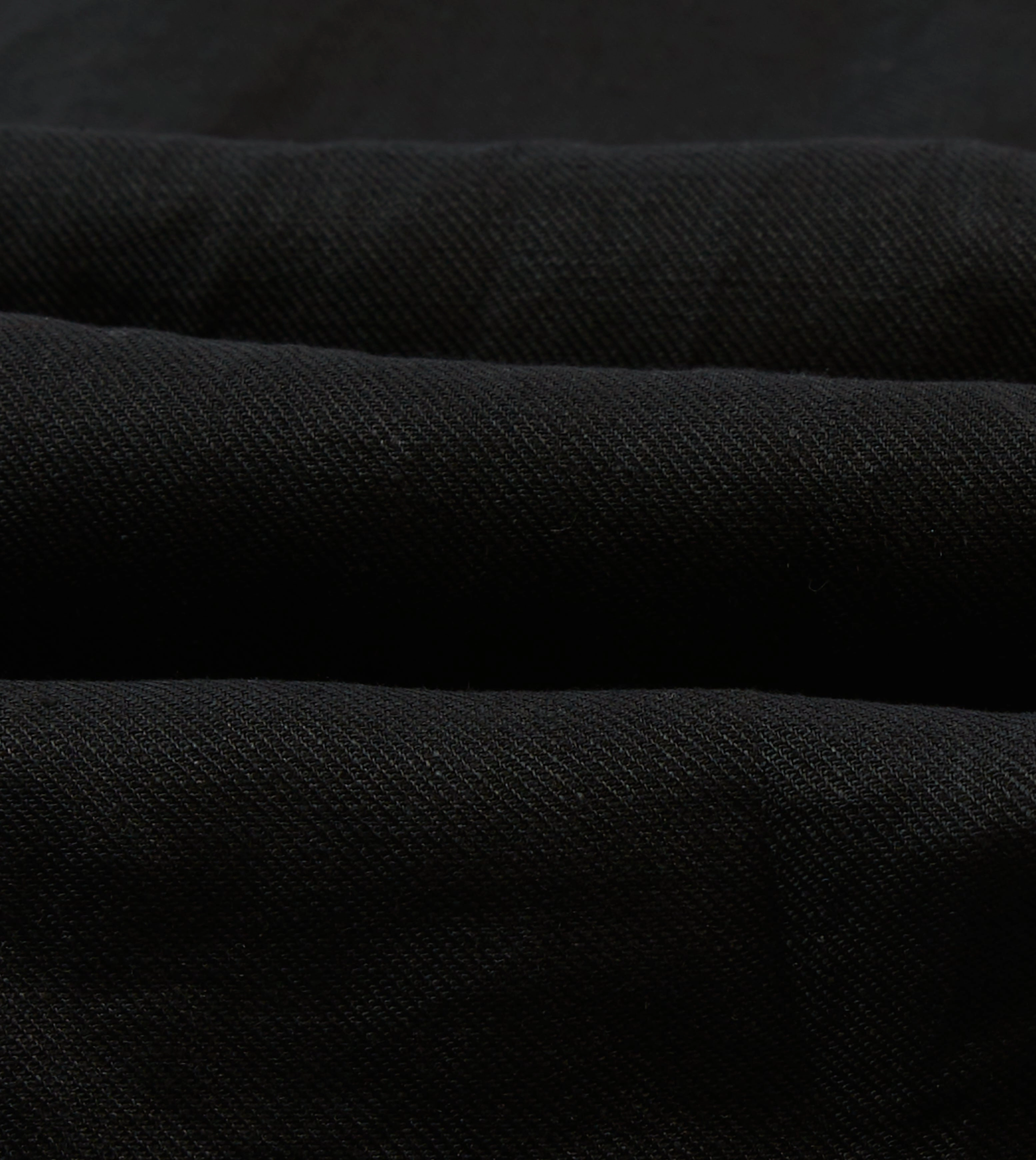 Chic Option Black Linen Twill Two-Pocket Western Shirt