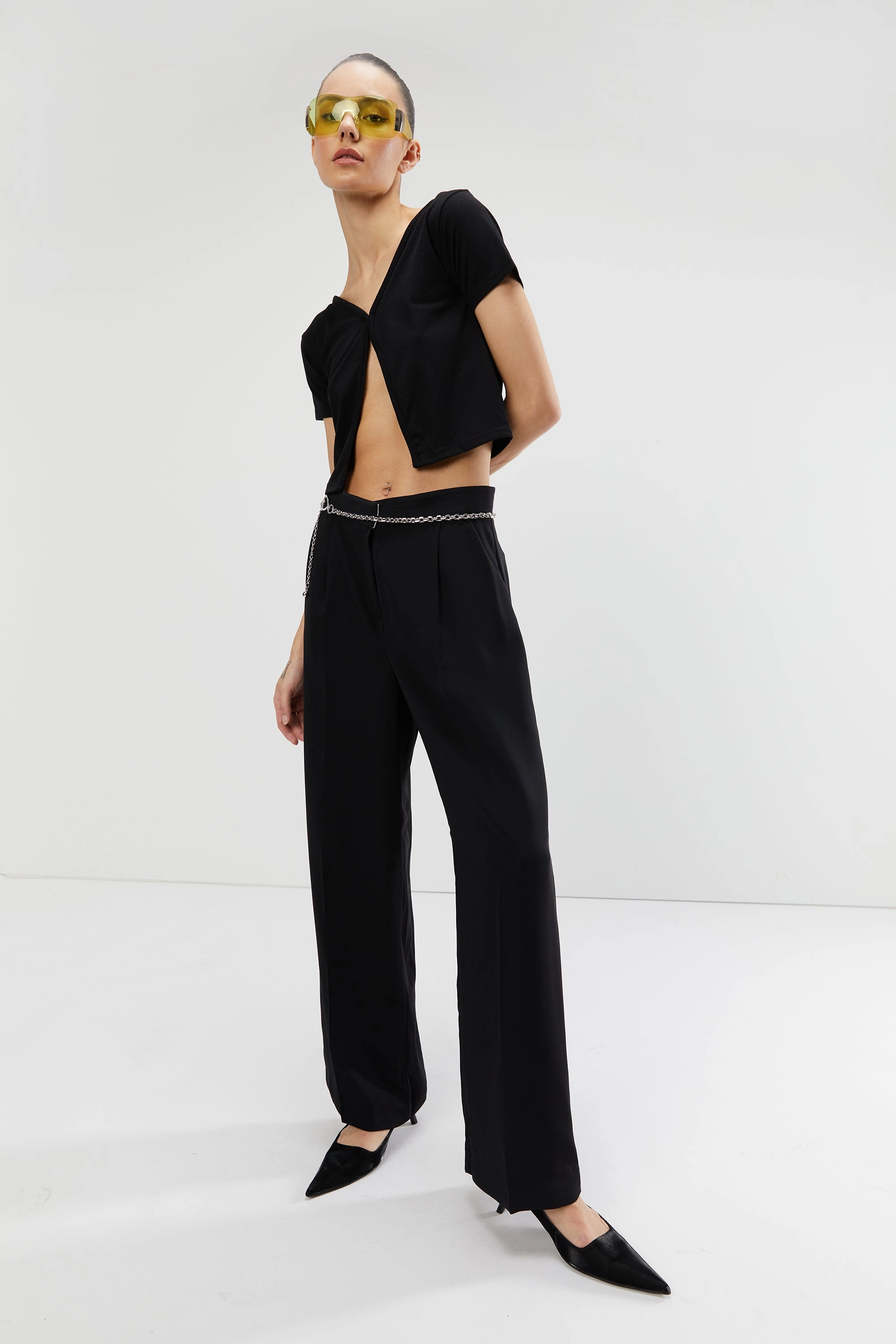 Convertible legs SINGLE PLEAT WIDE LEG PANT