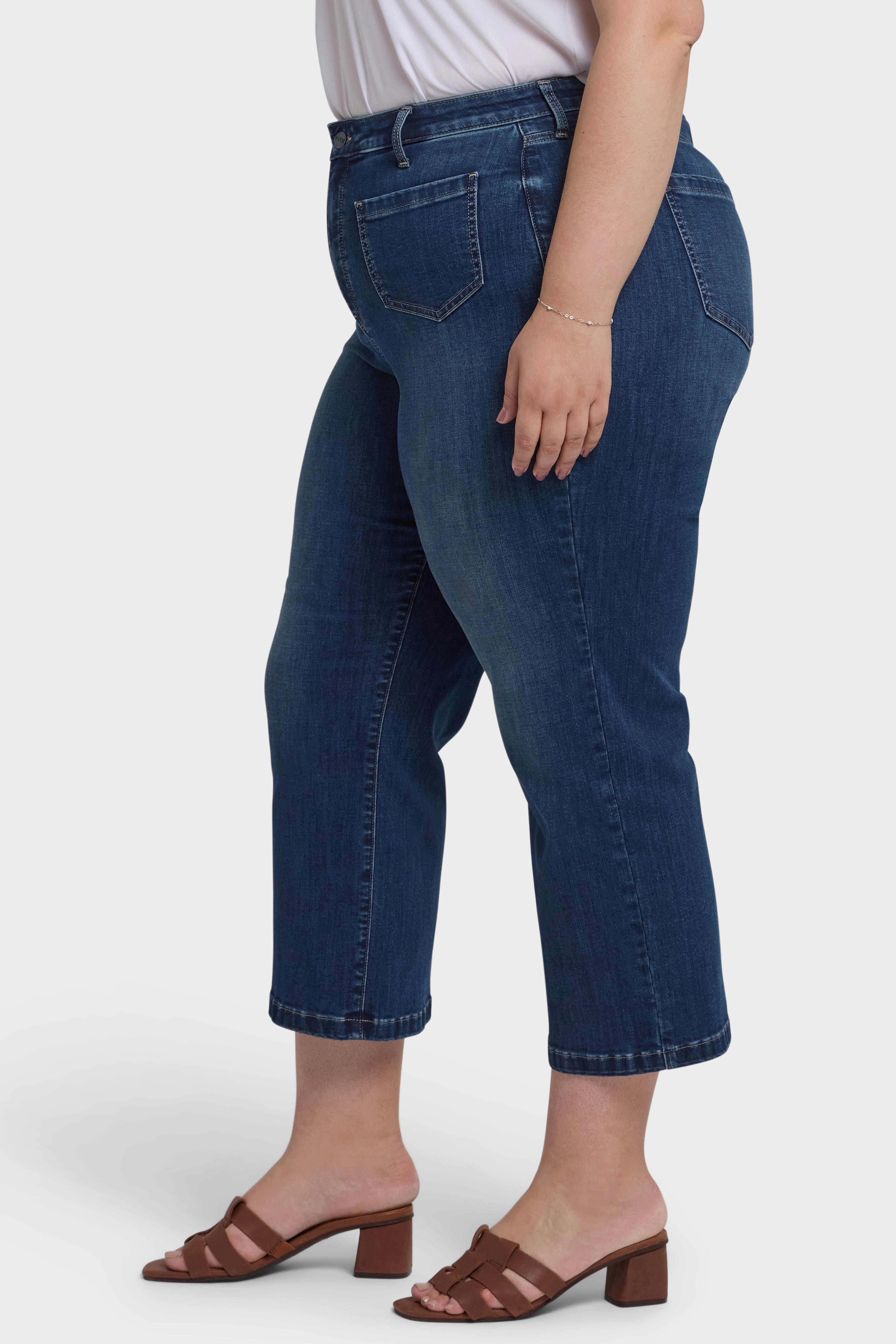 Coco Relaxed Wide Leg Crop Jeans In Plus Size - Rio Rapids Customizable Fit Night Out Parent Style