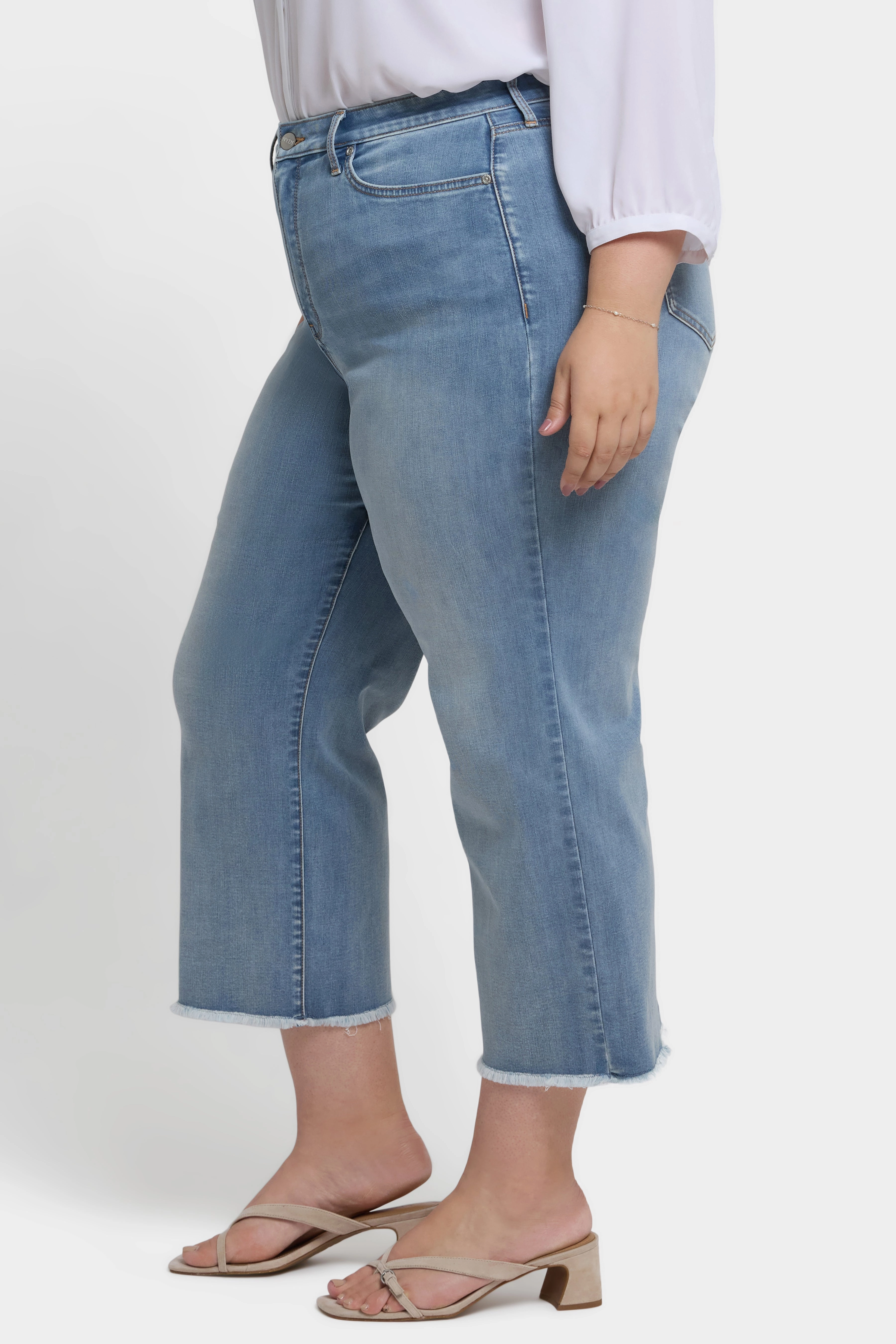 Daily Choice Coco Relaxed Wide Leg Crop Jeans In Plus Size - Santiago Sea