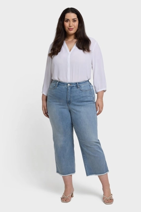 Coco Relaxed Wide Leg Crop Jeans In Plus Size - Santiago Sea Relaxed Style Bold