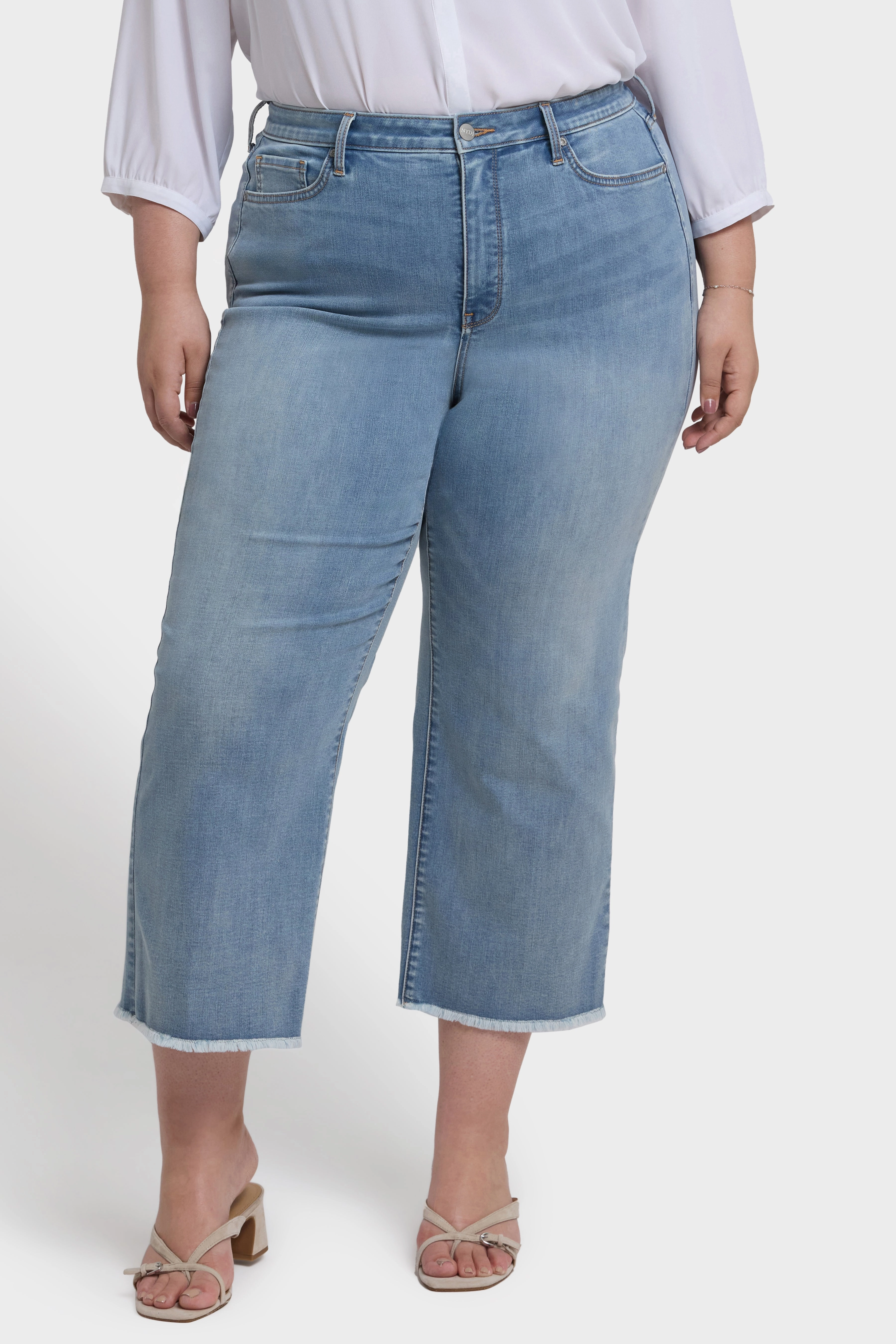 Coco Relaxed Wide Leg Crop Jeans In Plus Size - Santiago Sea Perfect For Daily