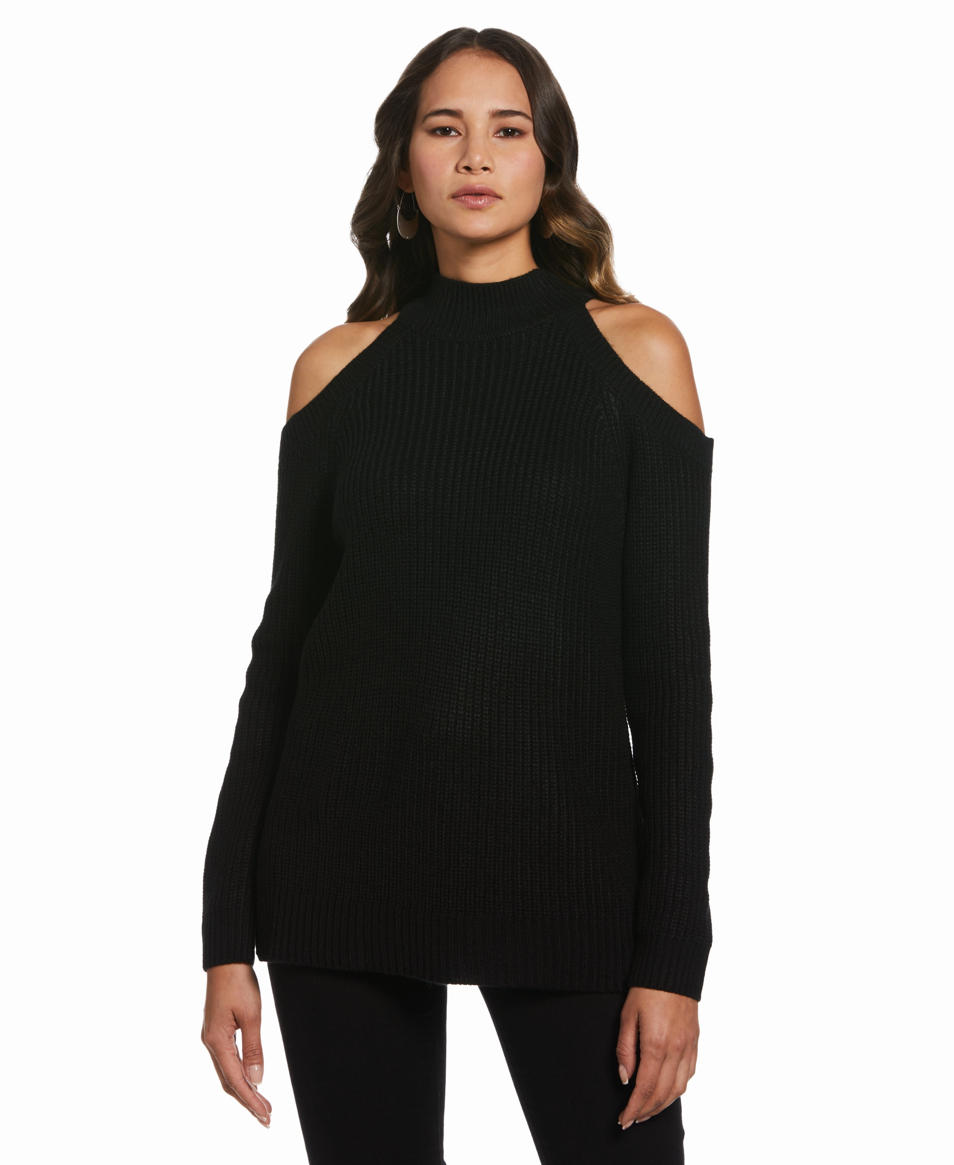 Essential Comfort Light Flex Cold Shoulder Sweater Tunic
