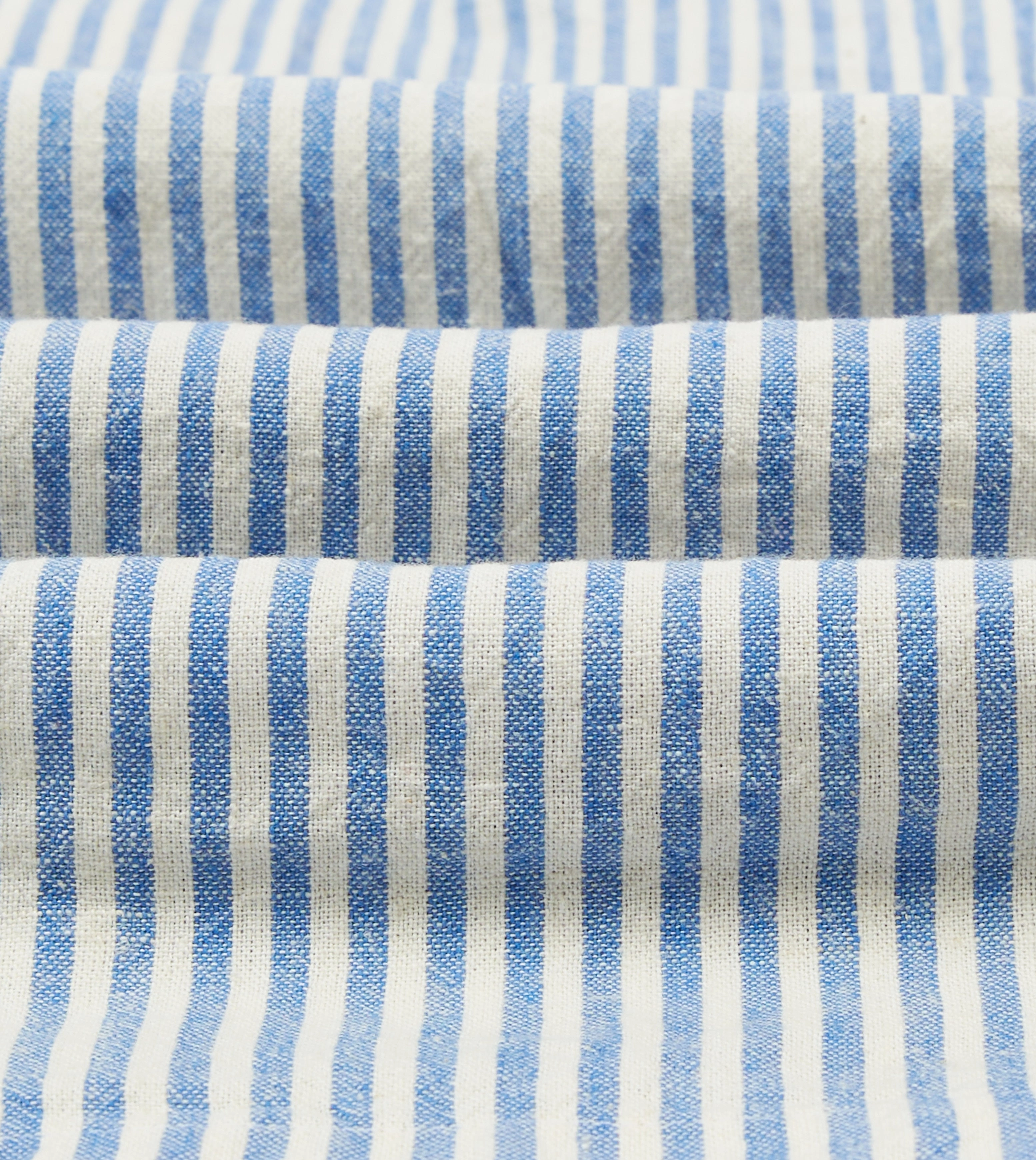 Layered Look Structured Collar Blue and Ecru Stripe Tie Front Lightweight Overshirt