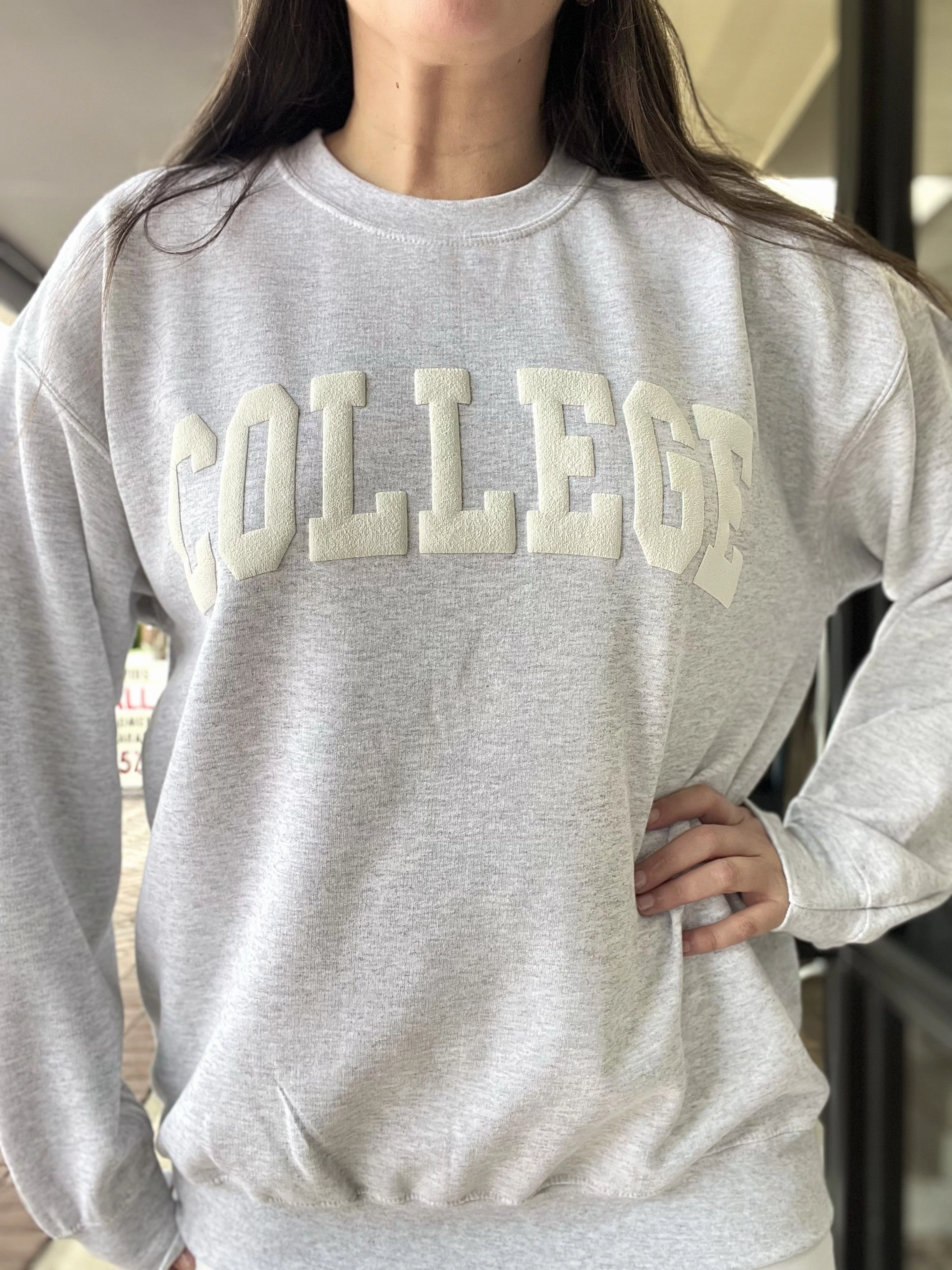 Relaxed Vibes product cost effectiveness College Puff Crew Sweatshirt