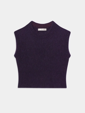 Sustainable Yarn Layered Style The Plush Vest -- Royal Purple