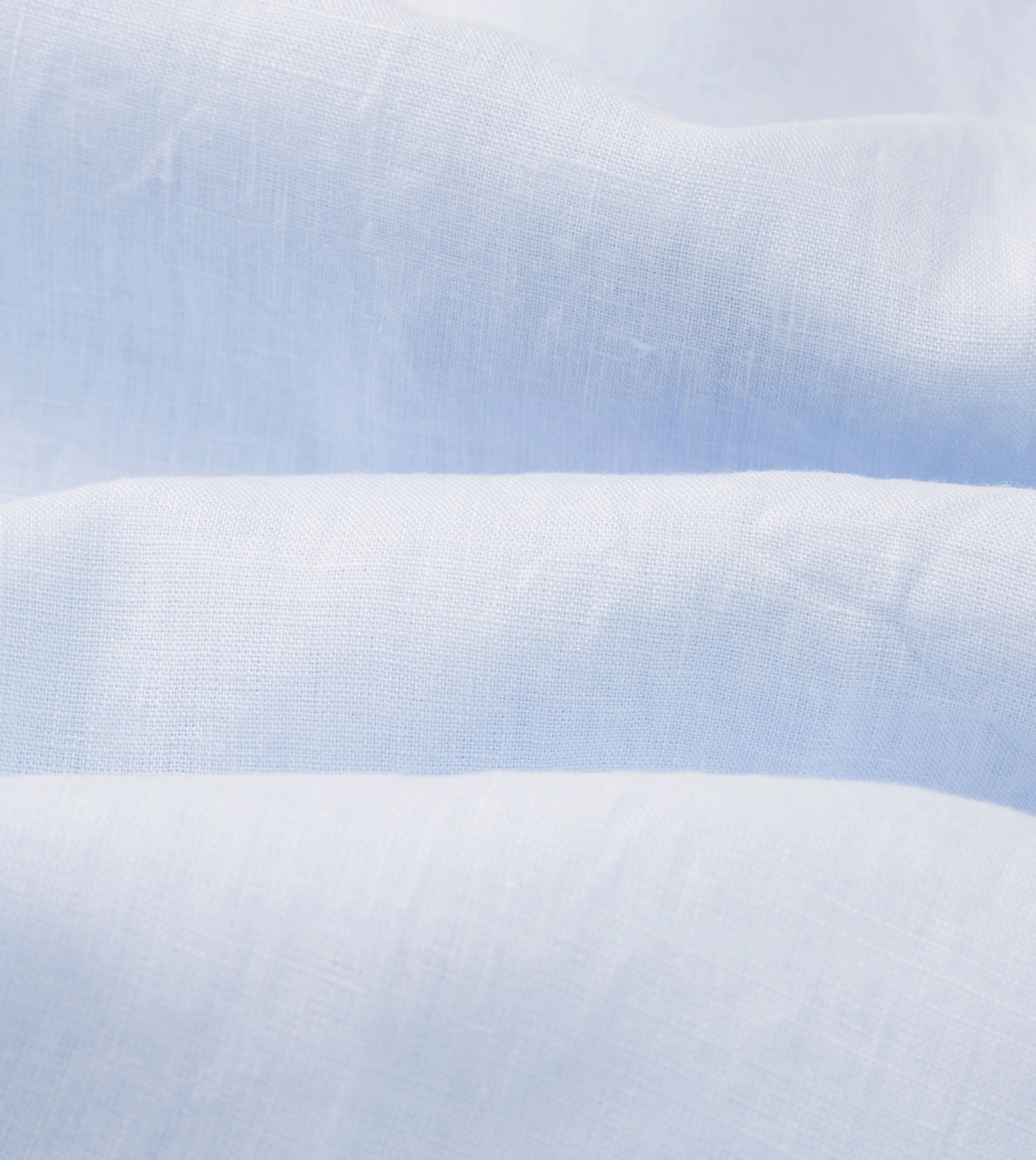 Ruffle Edge Light Blue Linen Spread Collar Shirt