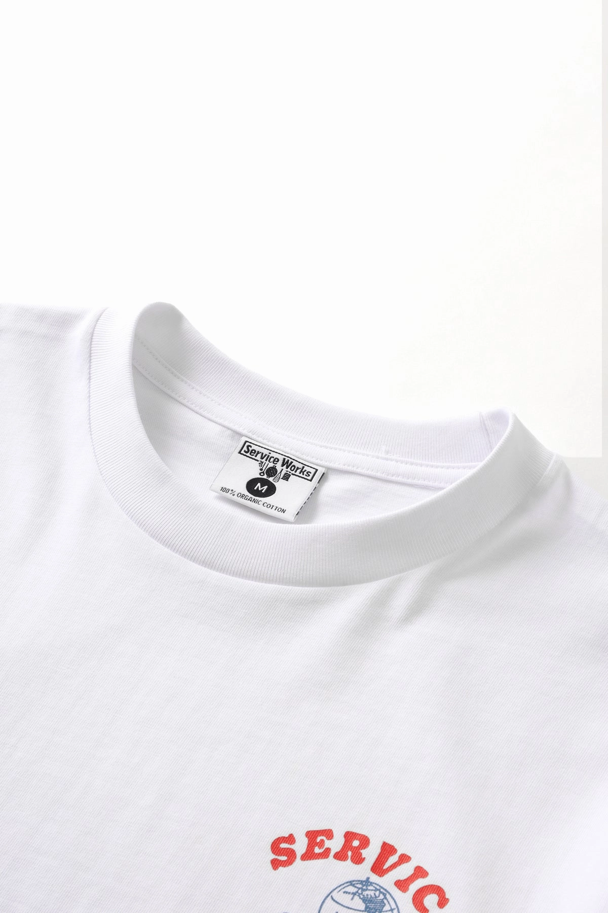 Cozy Stretch Fit Service Works - Organic Chefswear Tee - White