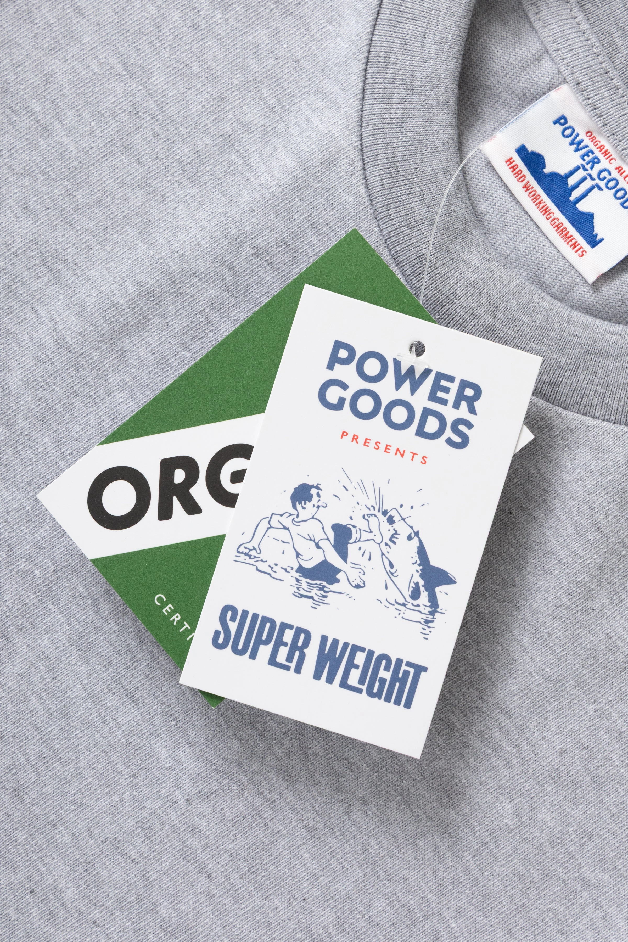 Power Goods - Super Weight T-Shirt - Heather Grey Anti Bacterial Treatment