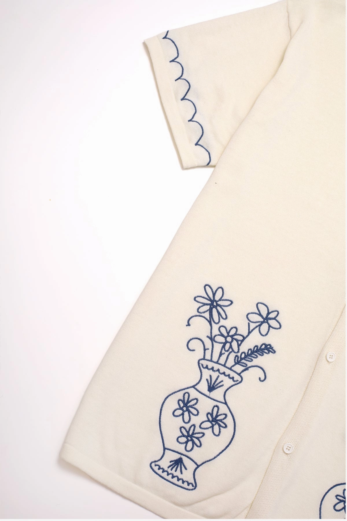 High Density Weave Light Stretch Fit Service Works - Knitted Vase Shirt - Off-White