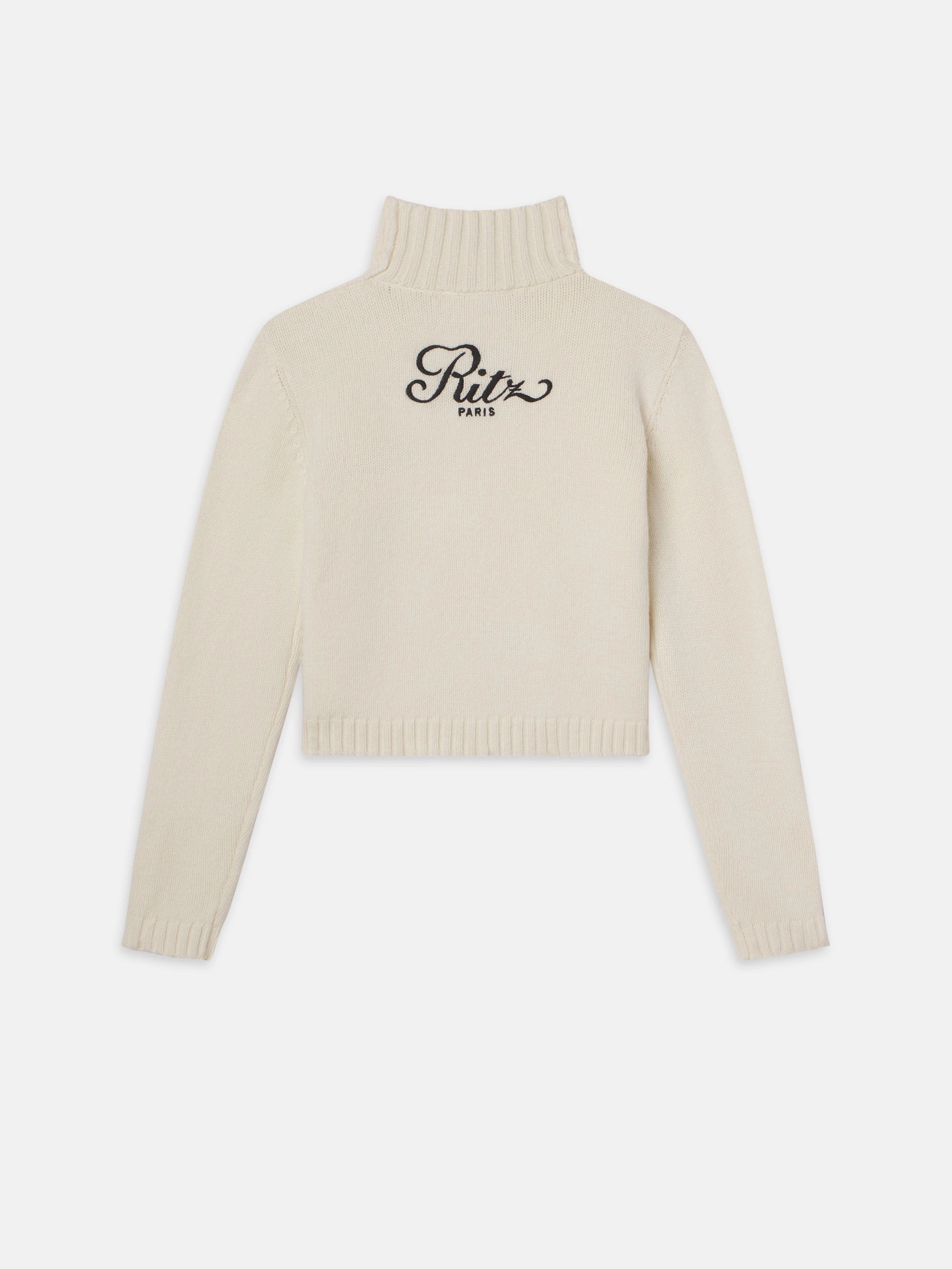 Ritz Button Detail Sweater -- Cream Relaxed Fit