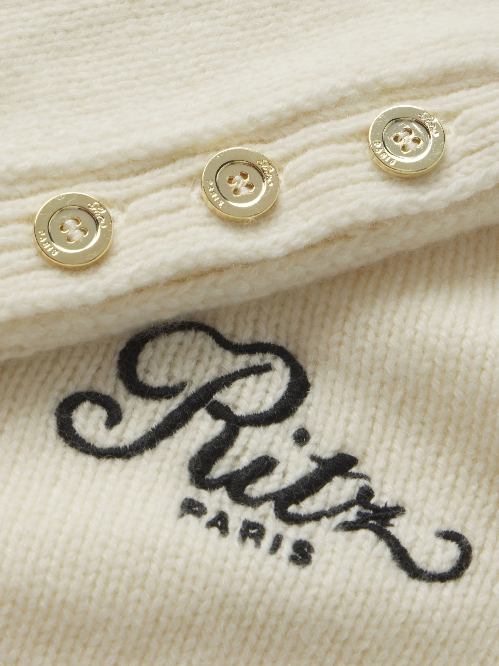 Cozy Midweight Fabric Cozy Everyday Ritz Button Detail Sweater -- Cream
