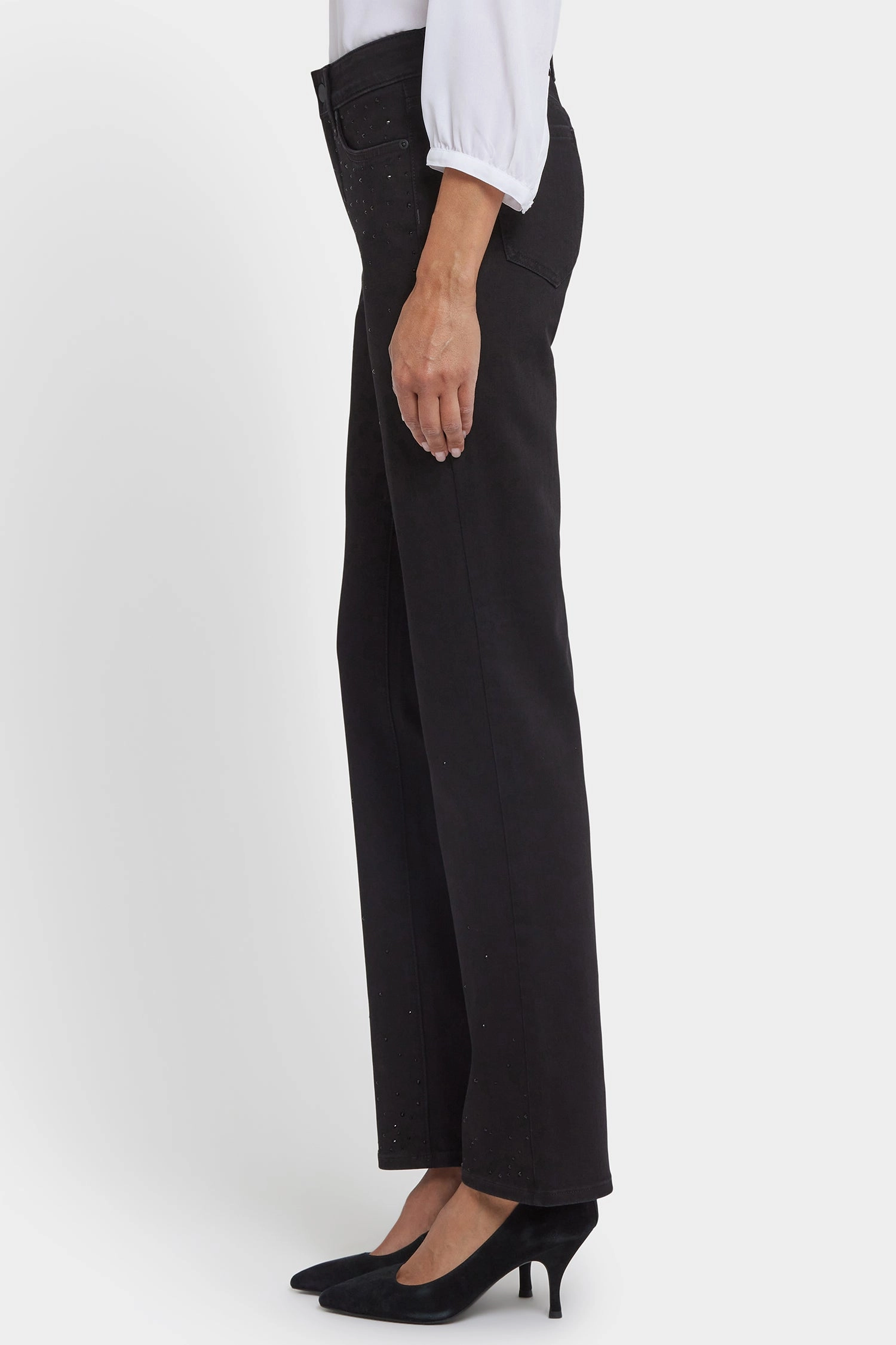 Timeless Look Marilyn Straight Jeans In Petite - Black Rinse
