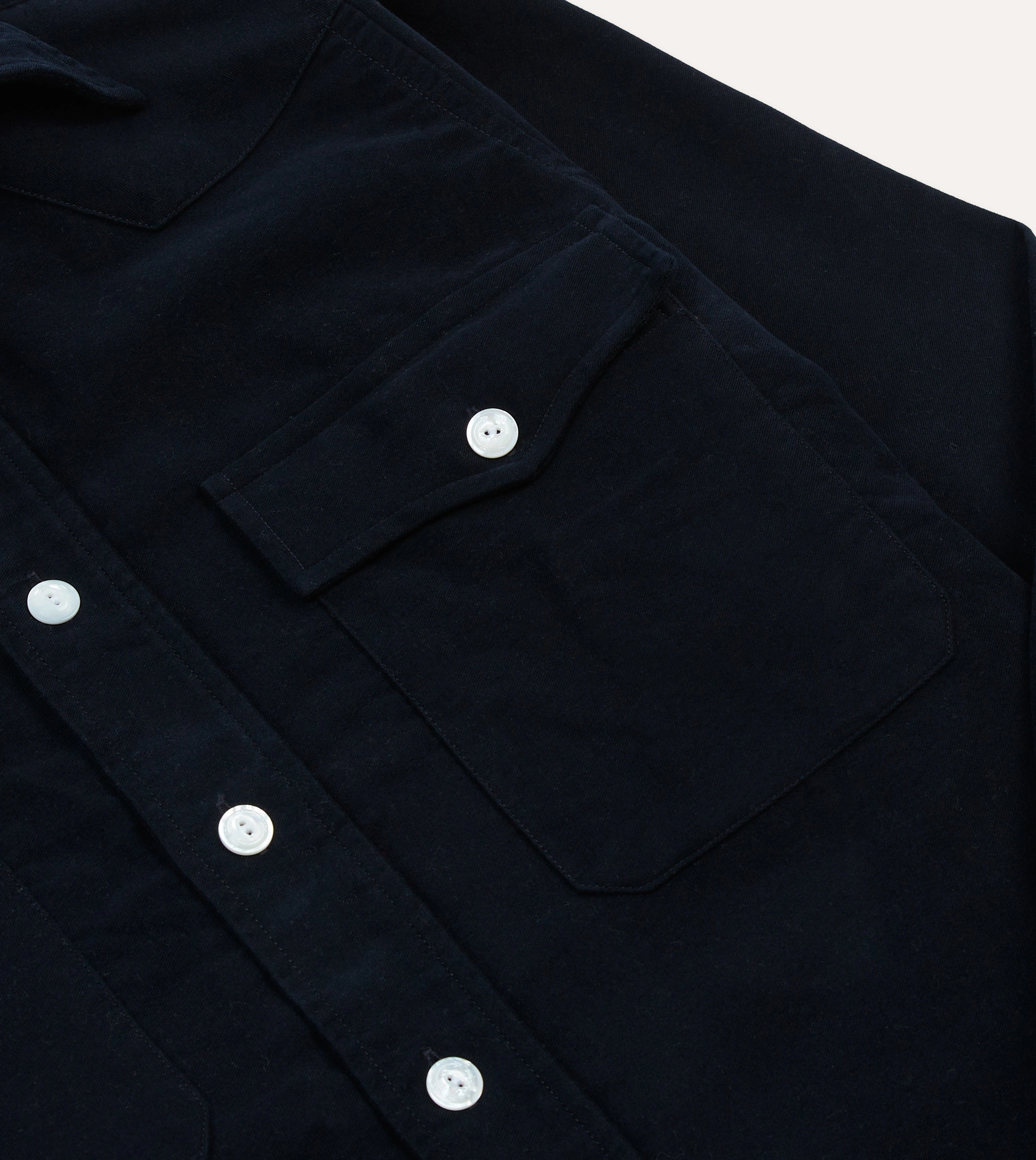 Cooling Core Technology Work Appropriate Navy Moleskin Two-Pocket Western Shirt