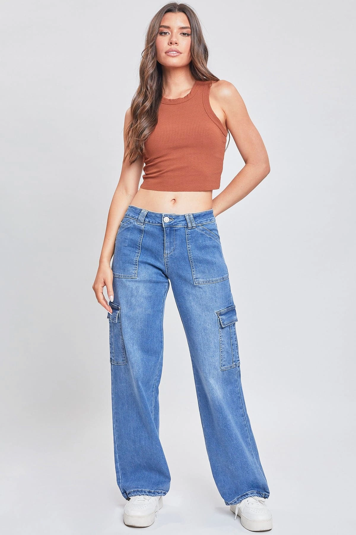 Women's Cargo Jeans with Bungee Hem Smart Fit Design