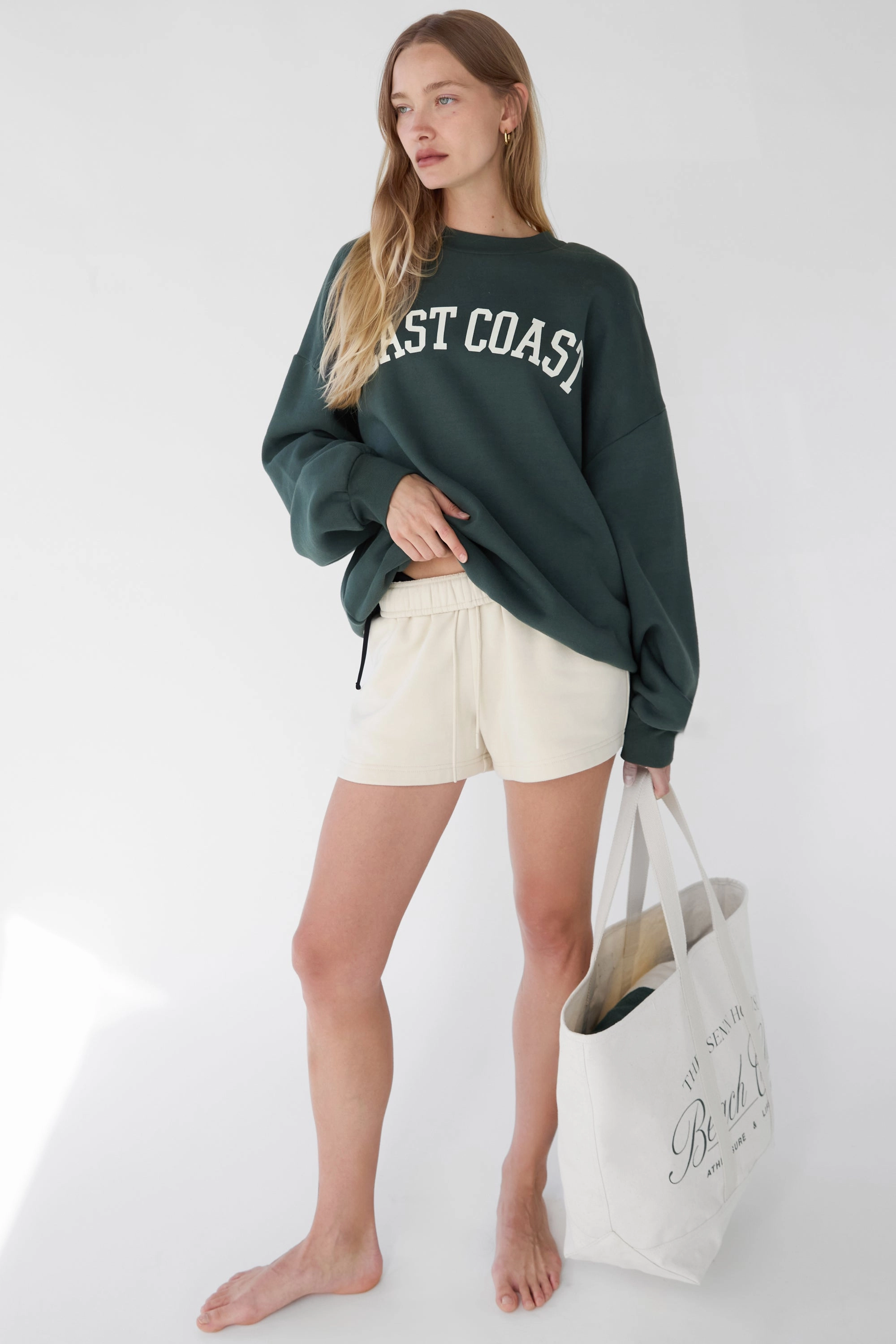 rhinestone accents COTTON DRAWSTRING WAIST SHORT