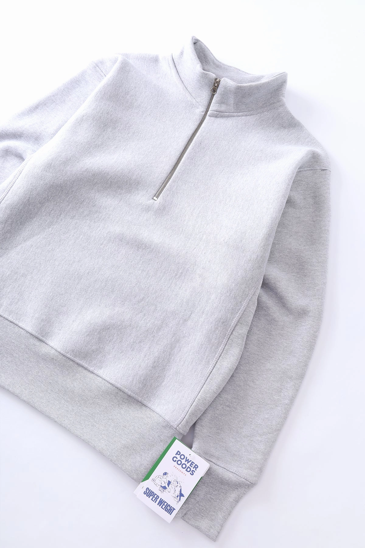 Power Goods - Super Weight Quarter Zip - Heather Grey Quick Fit Performance