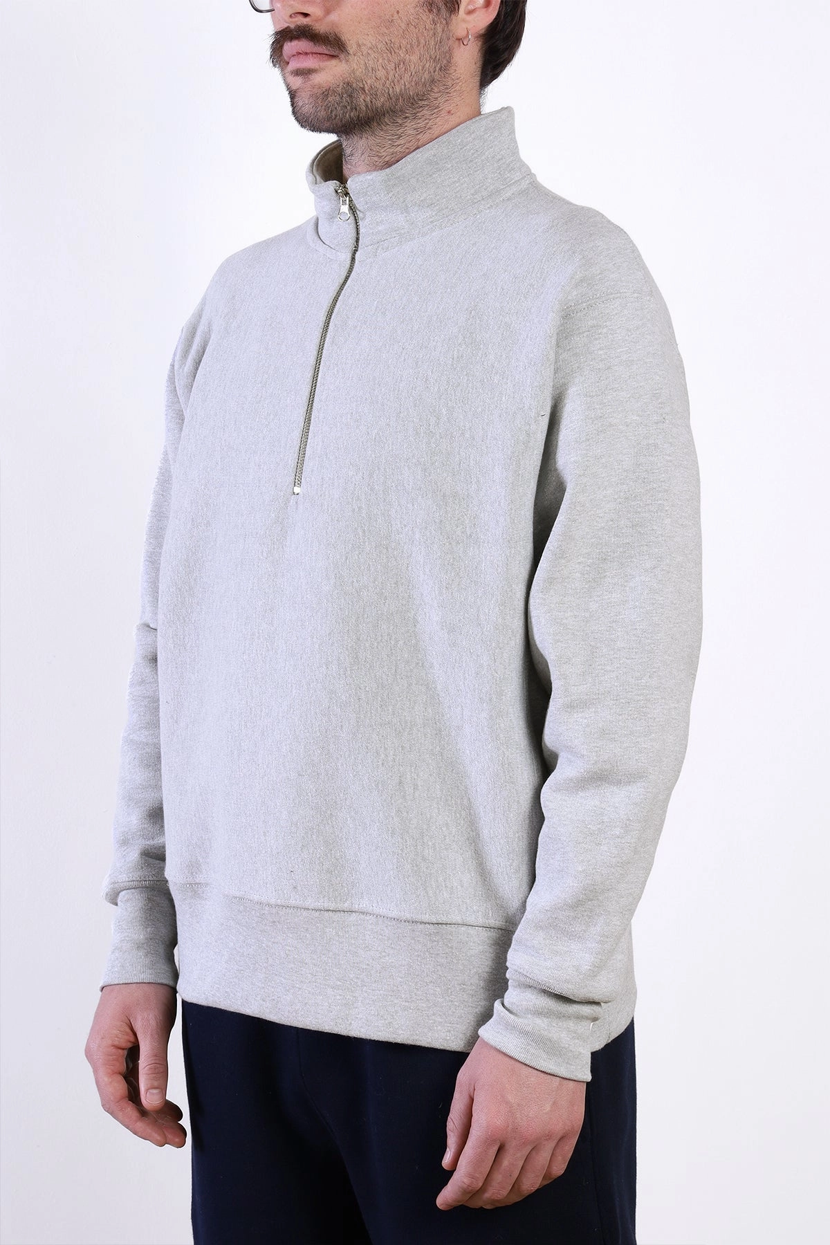Power Goods - Super Weight Quarter Zip - Heather Grey Eco Conscious Processing casual knitwear