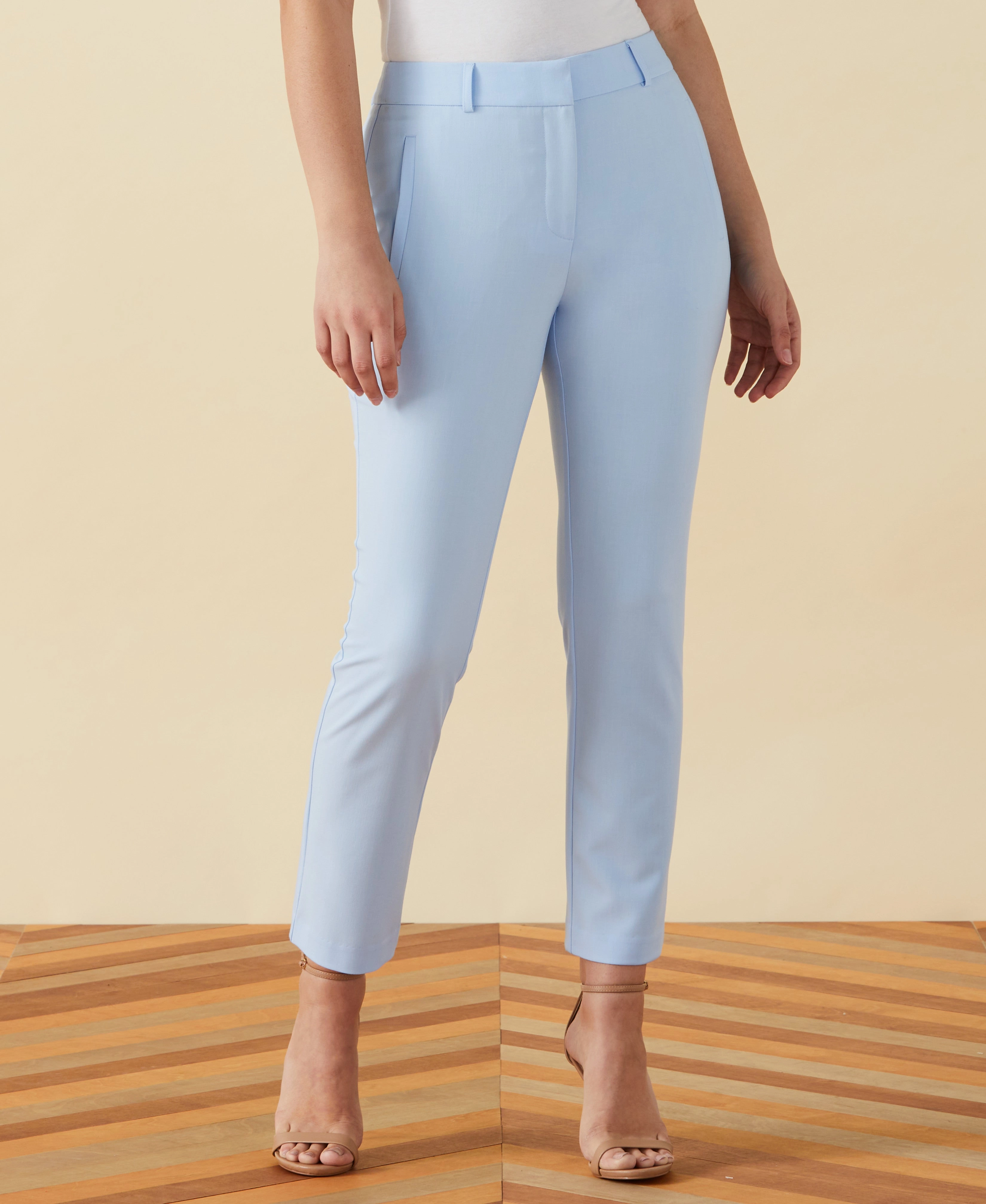 Classic Fit Clean Straight Leg Ankle Pant Comfy Essentials Perfect for Layering