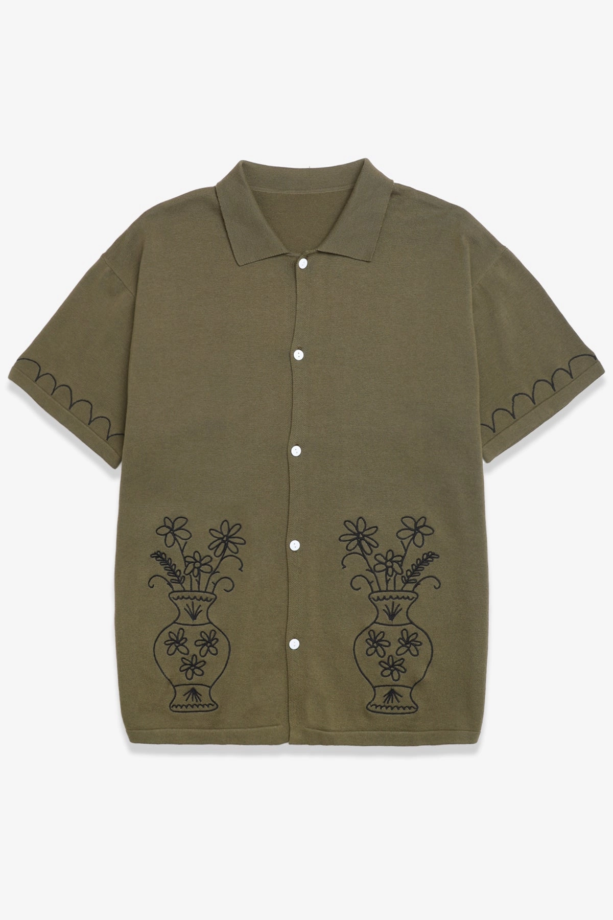 Service Works - Knitted Vase Shirt - Olive All-Day Knitwear