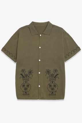 Service Works - Knitted Vase Shirt - Olive All-Day Knitwear