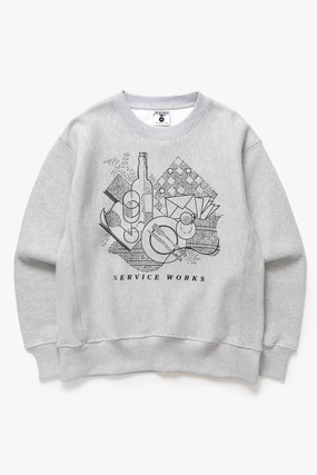 Service Works - Frequent Flyer Crewneck - Heather Grey Chilly Weather Roomy Pockets