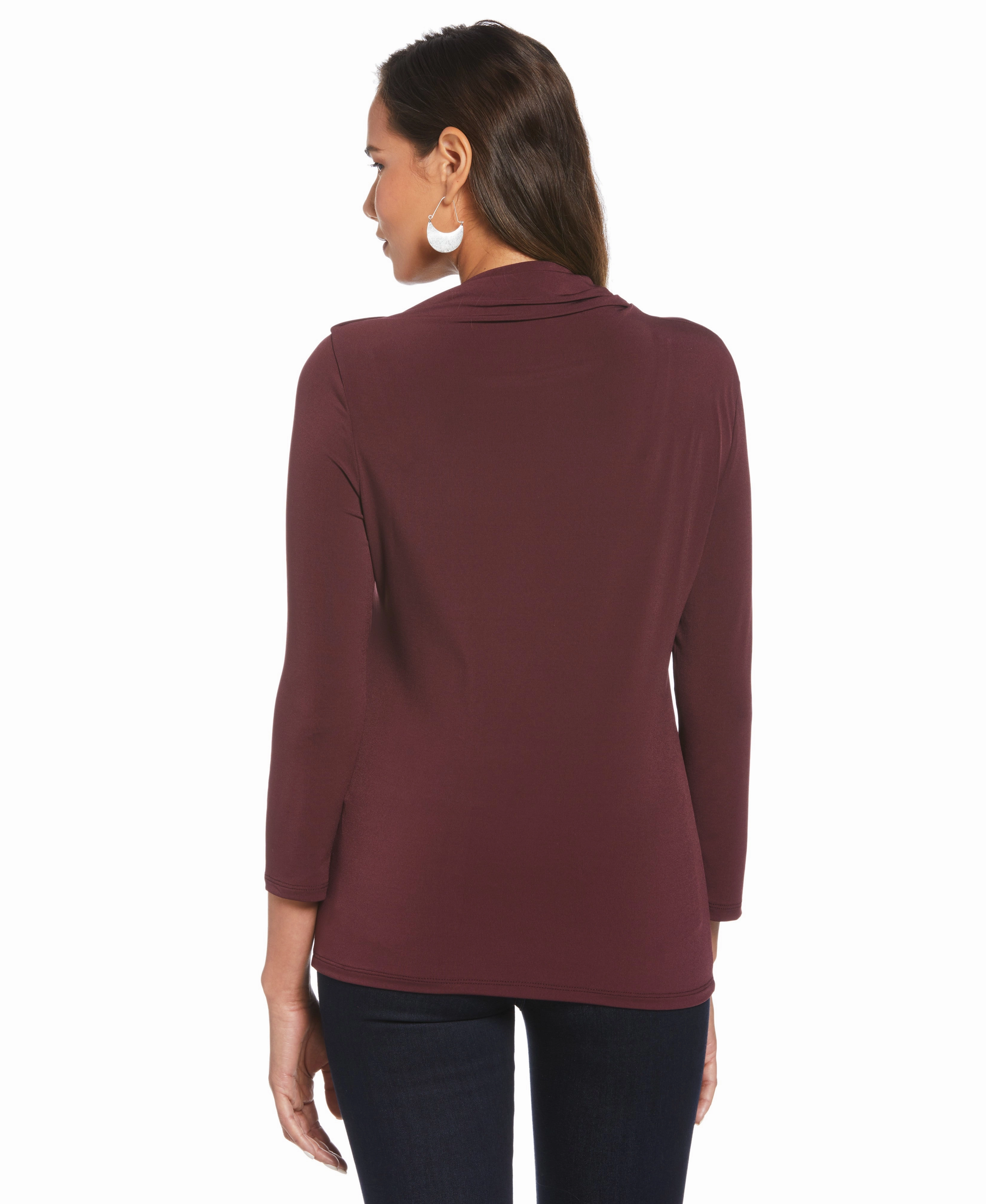 Draped Knit Top Light Stretch Wear