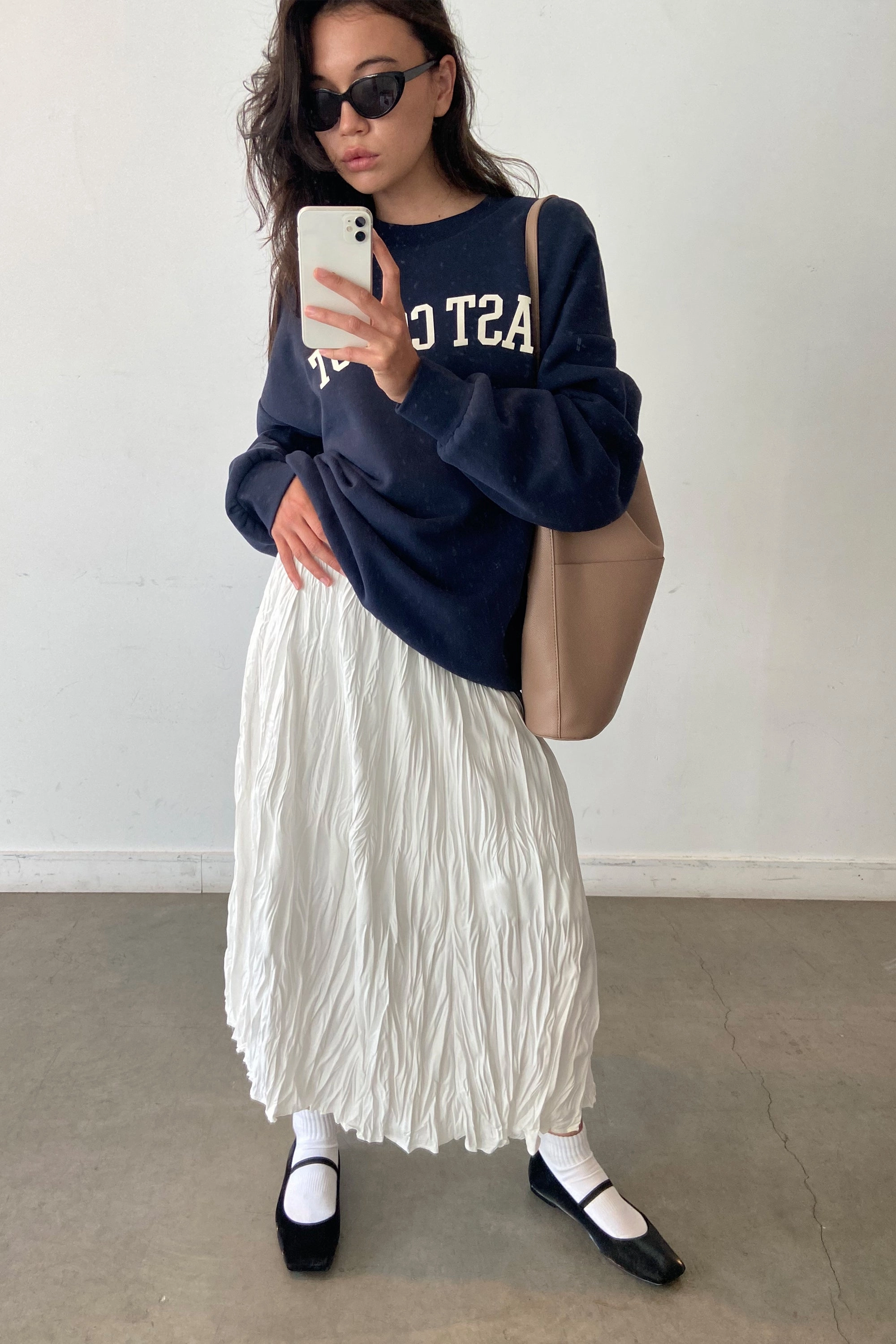 Craftsmanship Focus CRINKLED MIDI SKIRT