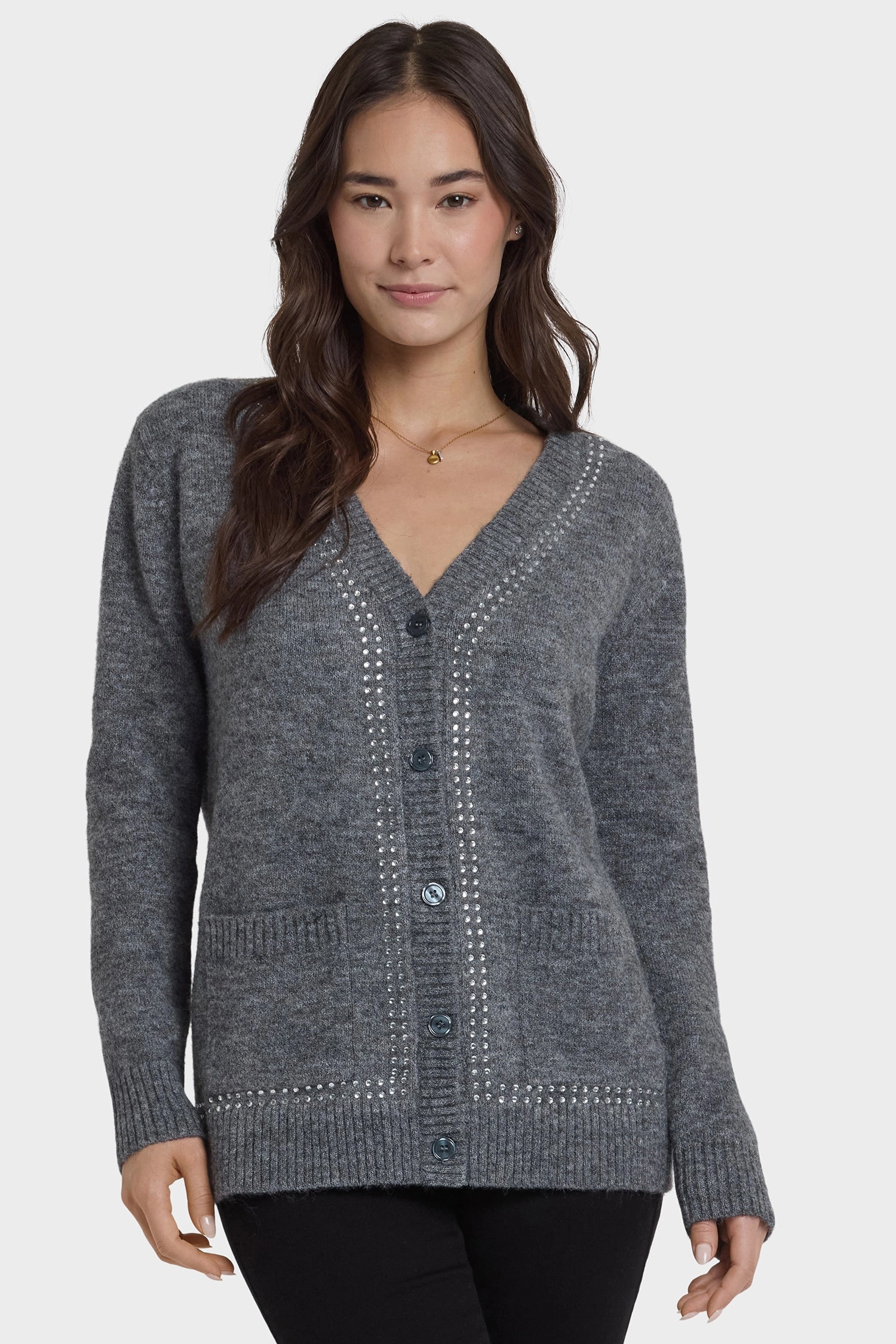 Crystal Cardigan - Charcoal Heather Layered Warmth Flexible Layers