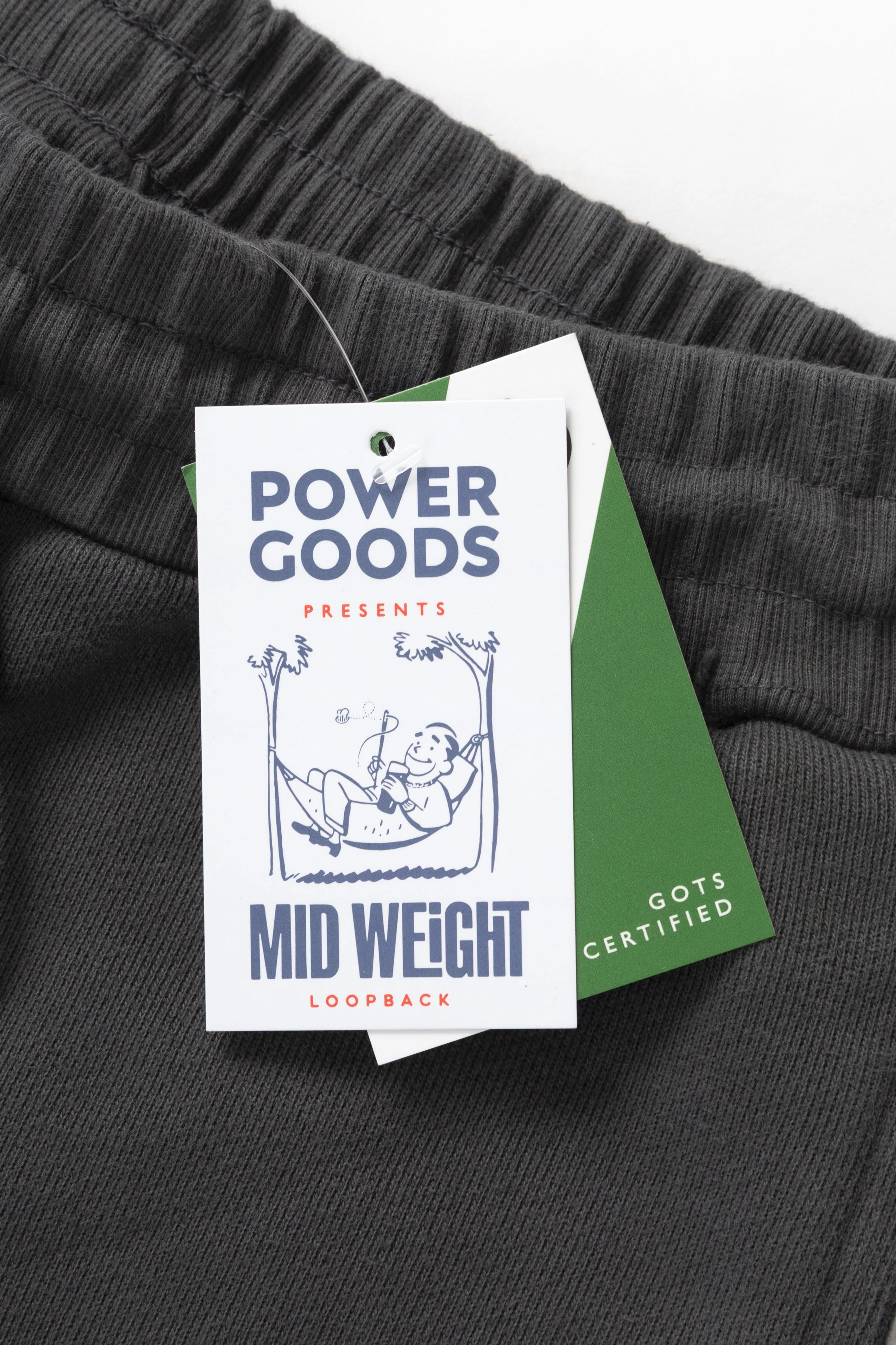 Power Goods - Loopback Sweat Shorts - Washed Black Lightweight Cable Pattern