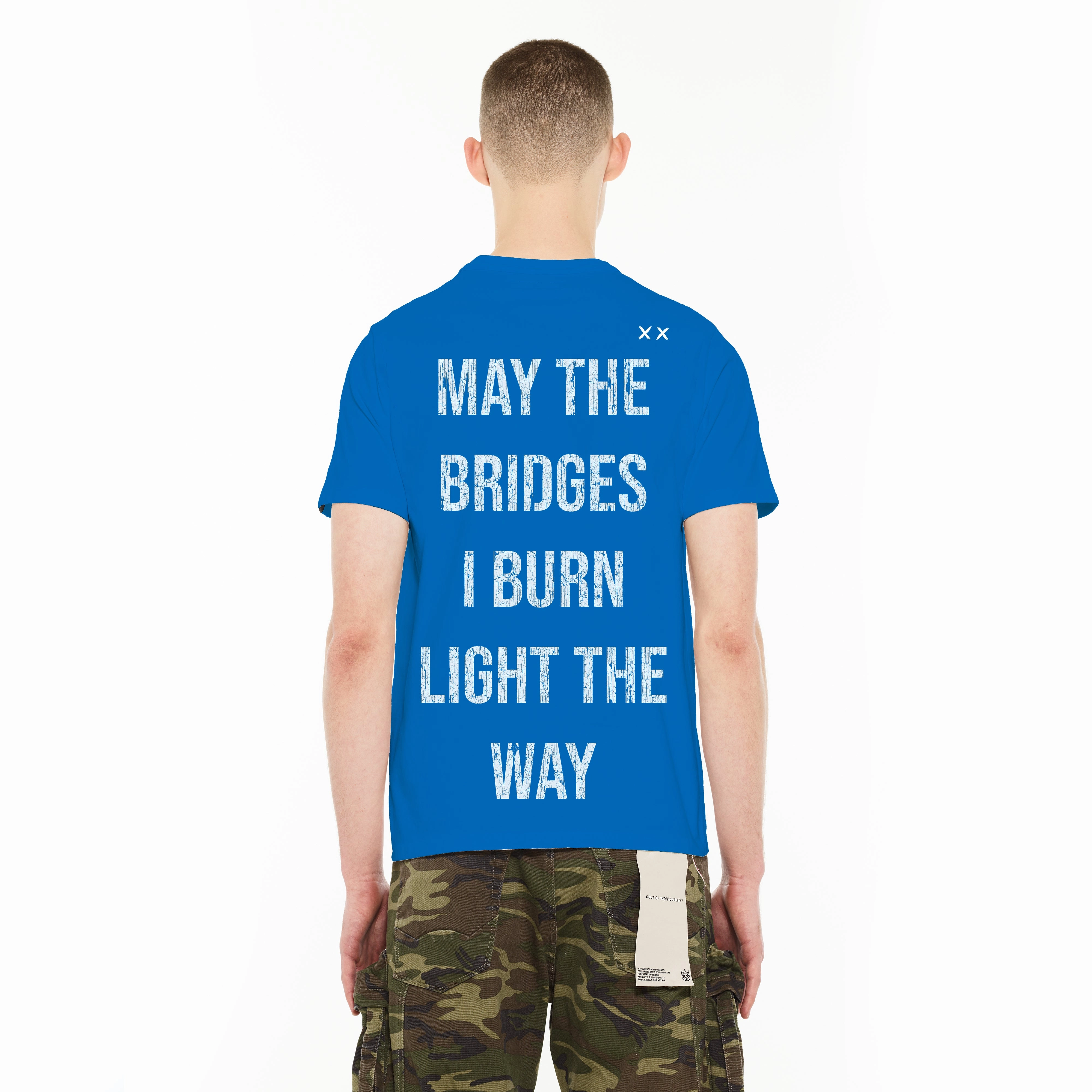 Cult's Crew Neck T - See, Speak, Hear No Evil in Lapis Blue Casual Elegance Bright and Bold