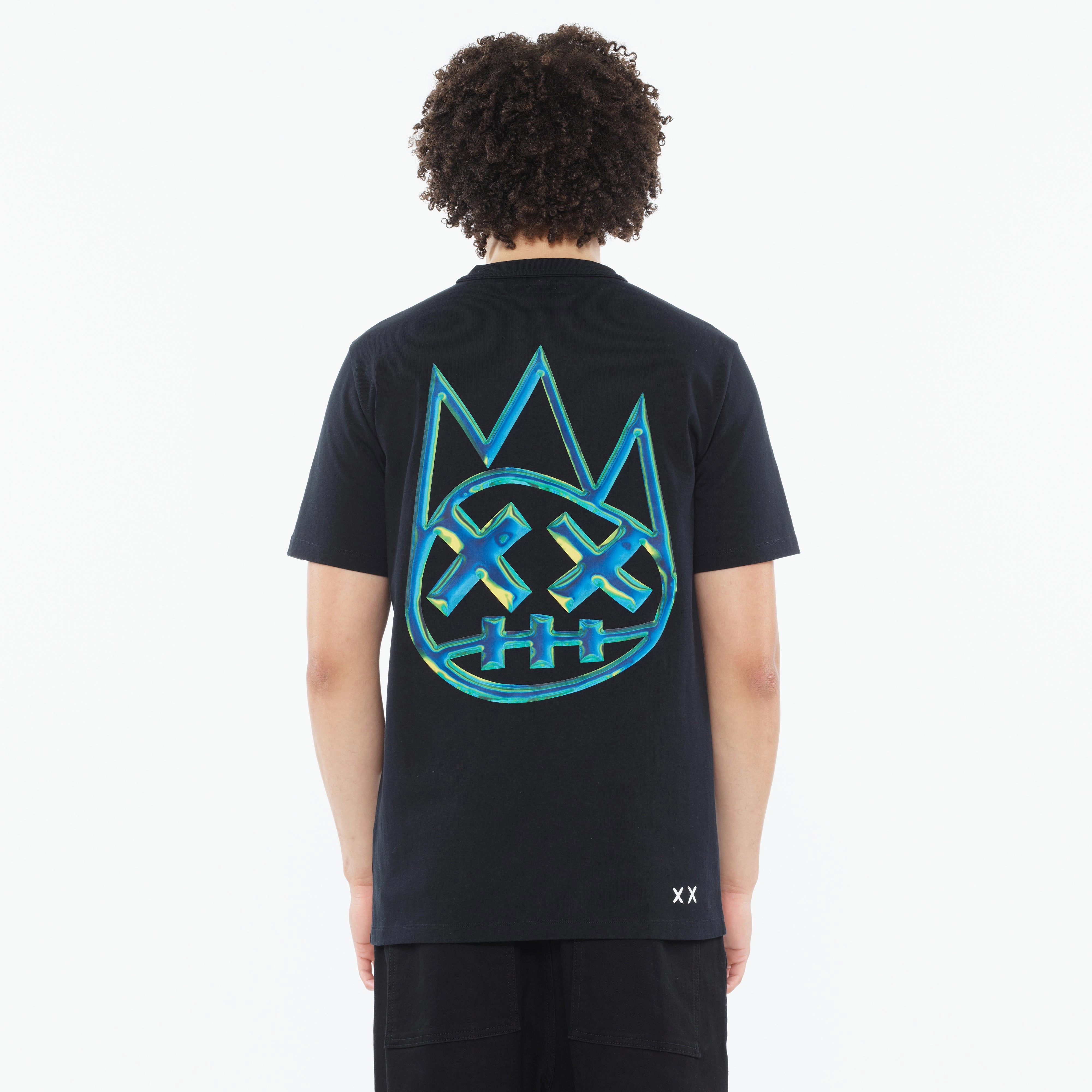 Colorfast Dye Cult's Heavyweight Short Sleeve Crew Neck Tee "Bubble Logo" in Black