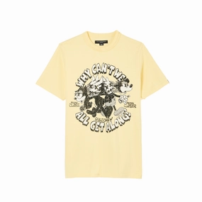 Cult's Heavyweight Short Sleeve Crew Neck Tee "Get Along" in Banana Regular Fit EnhancedDurabilityFinish